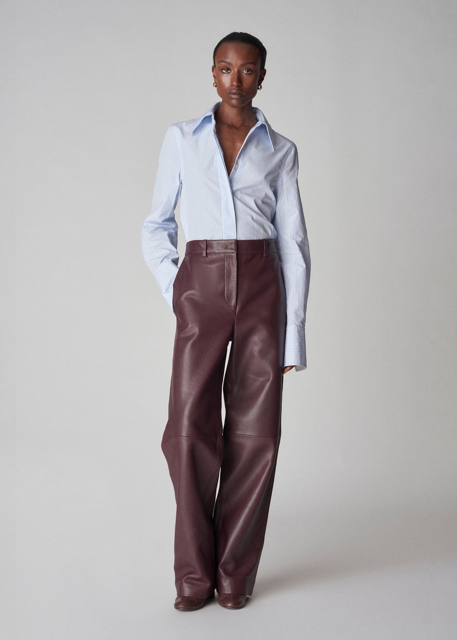 Leather Cigar Trouser - Bordeaux