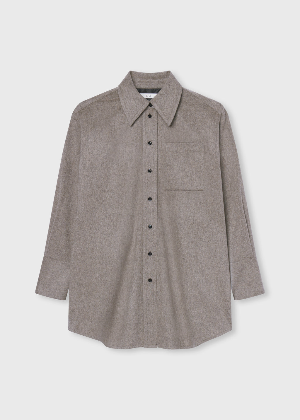 Tailored Flannel Shirt in Wool Cashmere - Oatmeal - CO