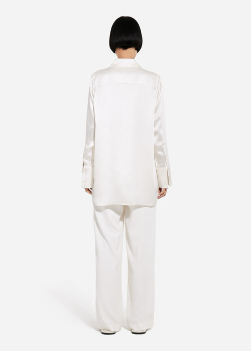 Button Down Shirt in Silk - Ivory - CO