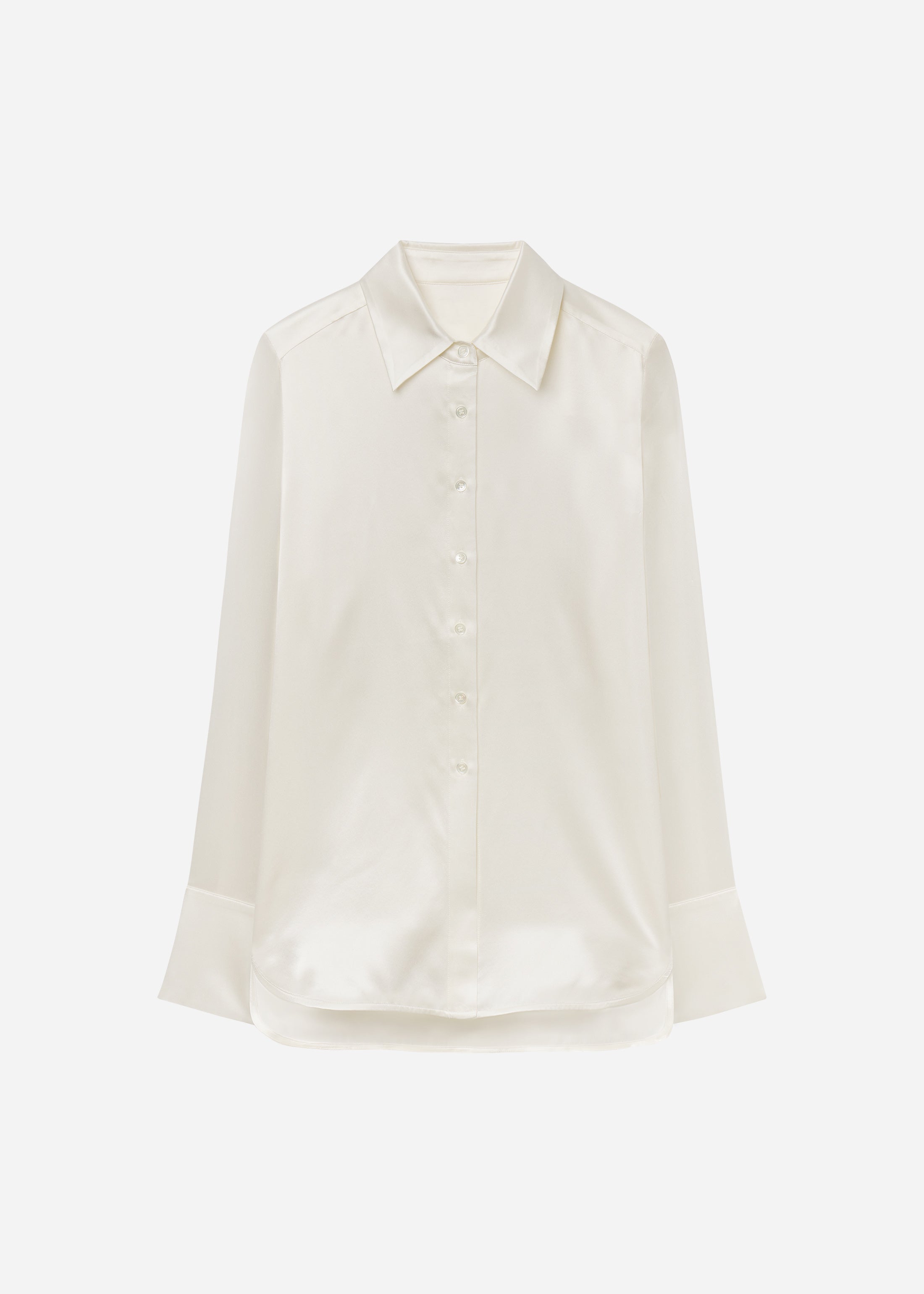 Button Down Shirt in Silk - Ivory