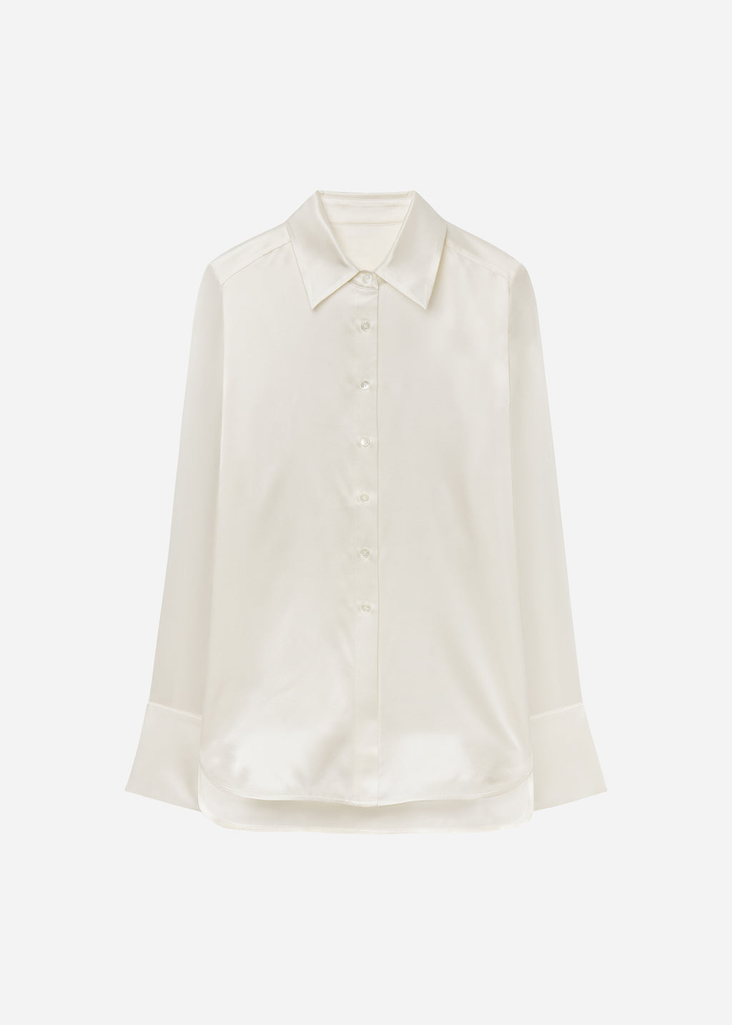 Button Down Shirt in Silk - Ivory - CO