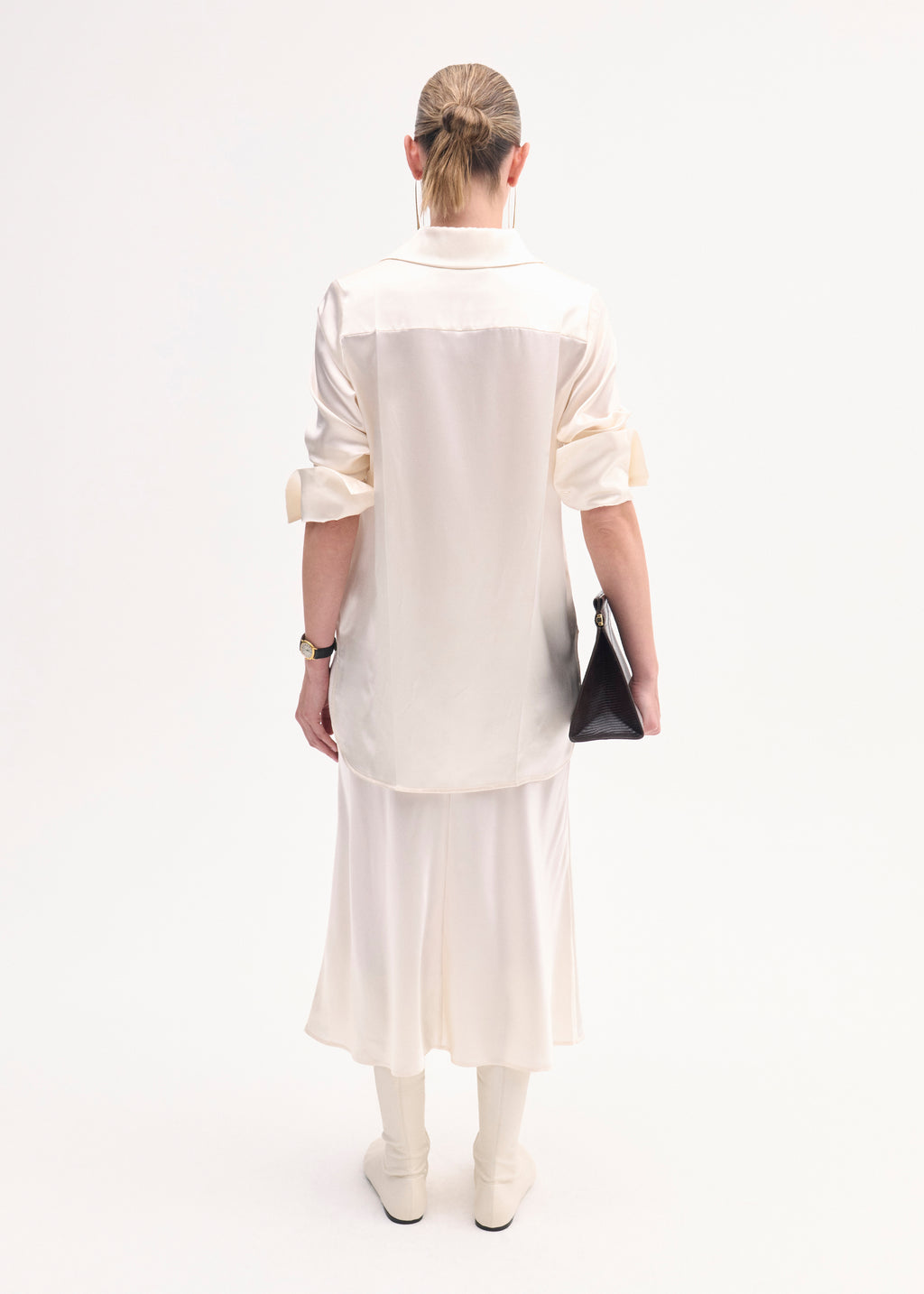 Silk Button Down Shirt - Ivory - CO