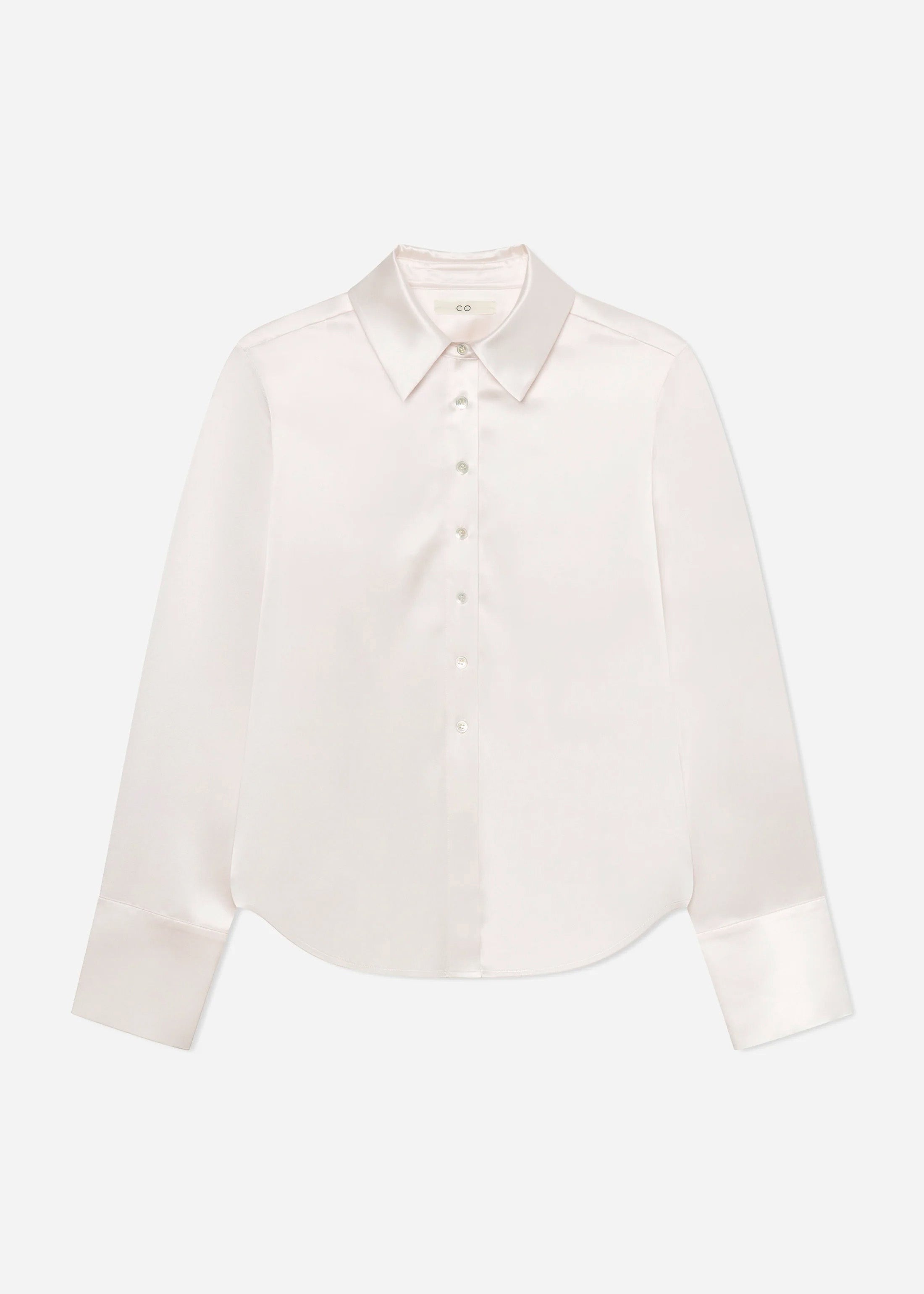 Button Down Shirt in Silk - Ivory