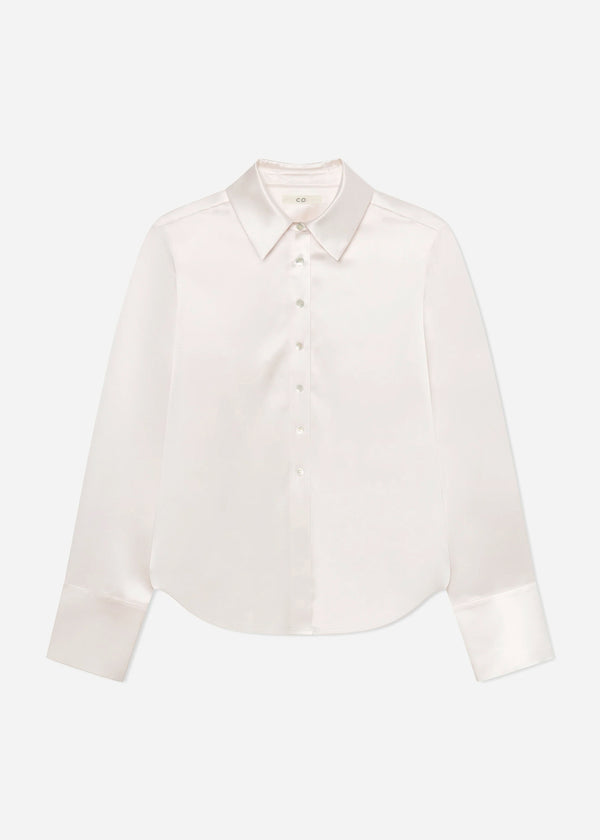 Button Down Shirt in Silk - Ivory - CO