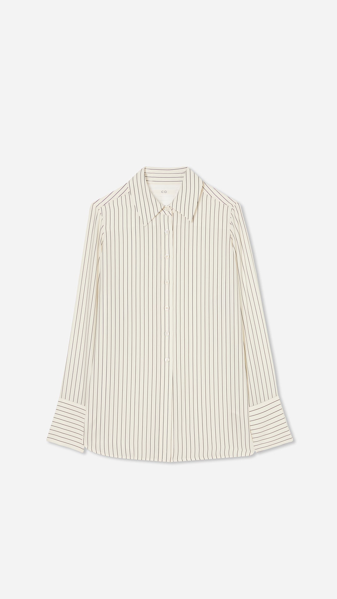 Collared Shirt in Silk - Stripe