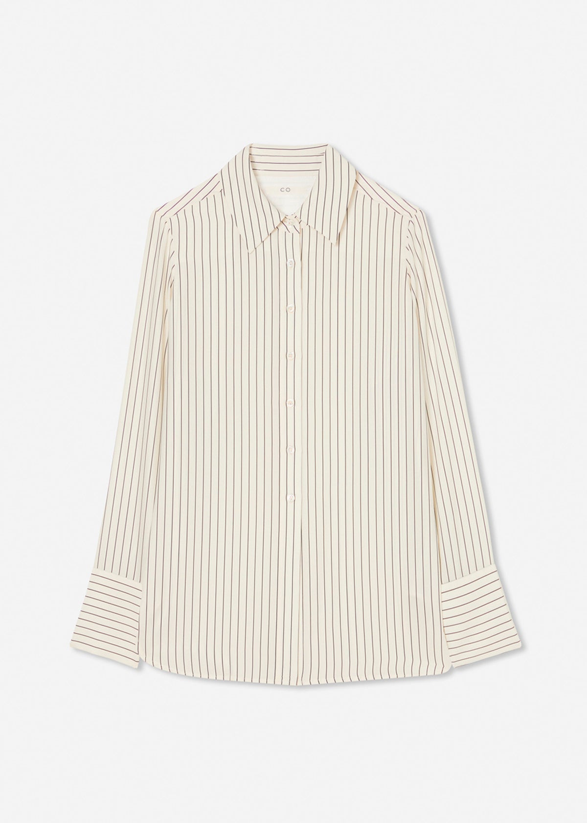 Button Down Shirt in Silk - Stripe, image 7 of 7