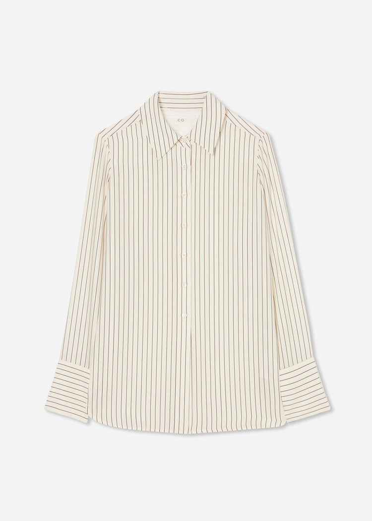 Button Down Shirt in Silk - Stripe, image 7 of 7