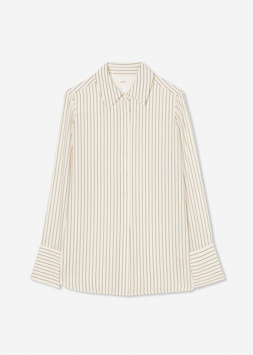 Button Down Shirt in Silk - Stripe - CO