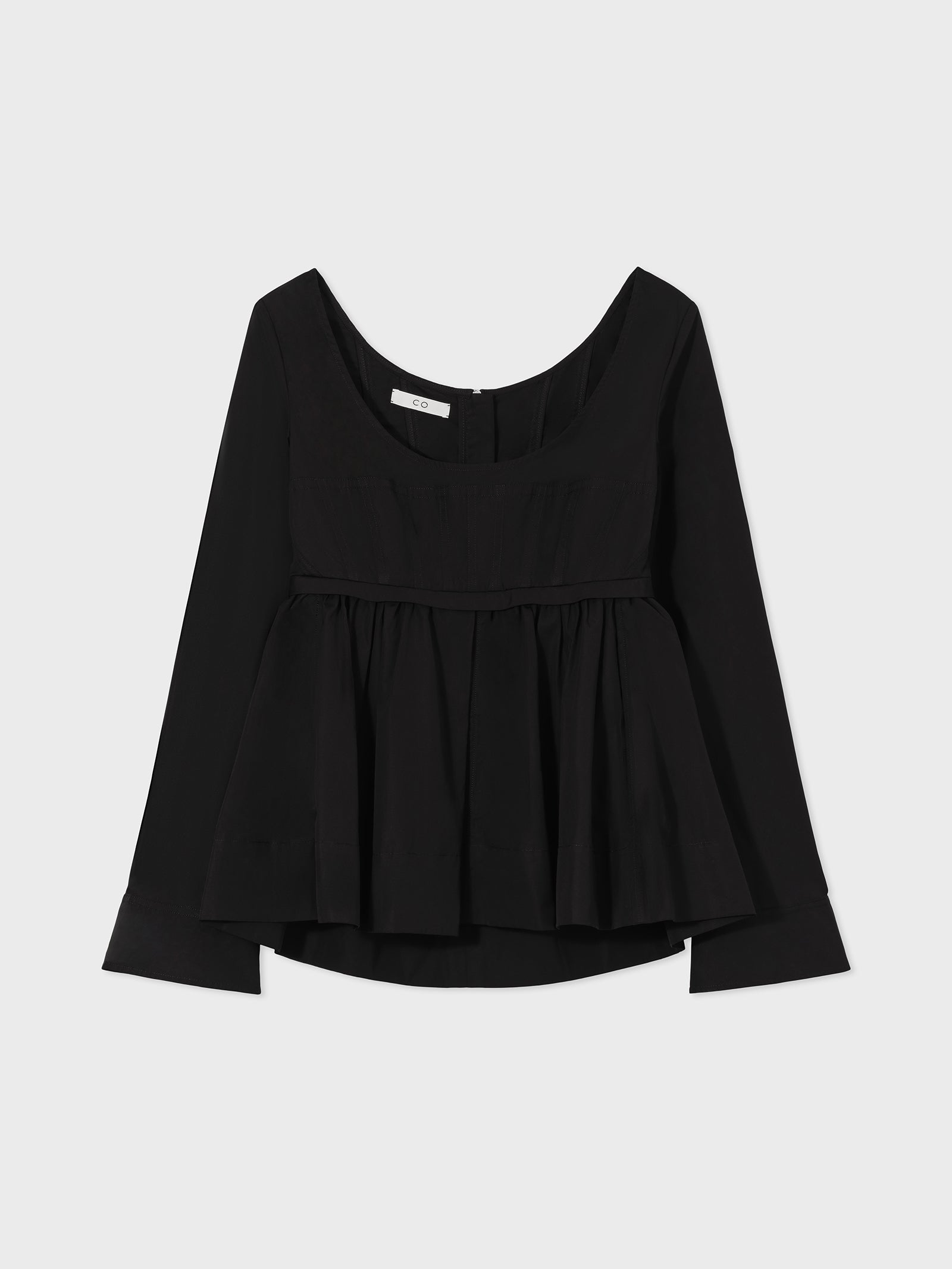 Corset Top in Cotton Poplin - Black - CO Collections