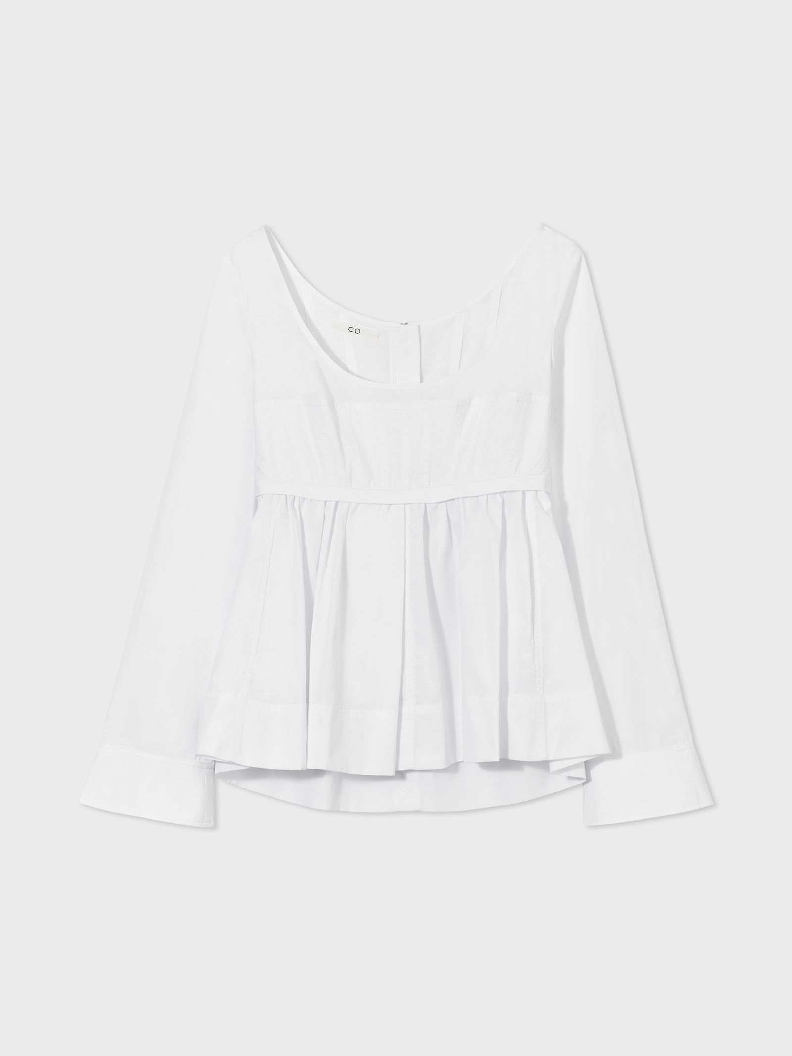Corset Top in Cotton Poplin - White - CO Collections