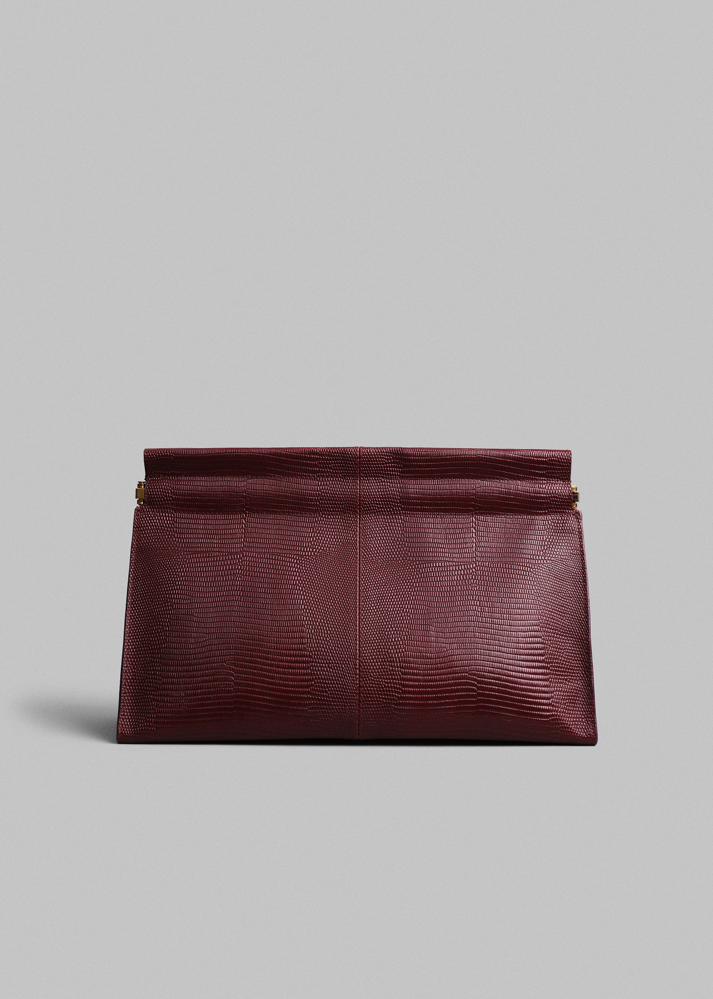 Medium Leather Clutch - Burgundy