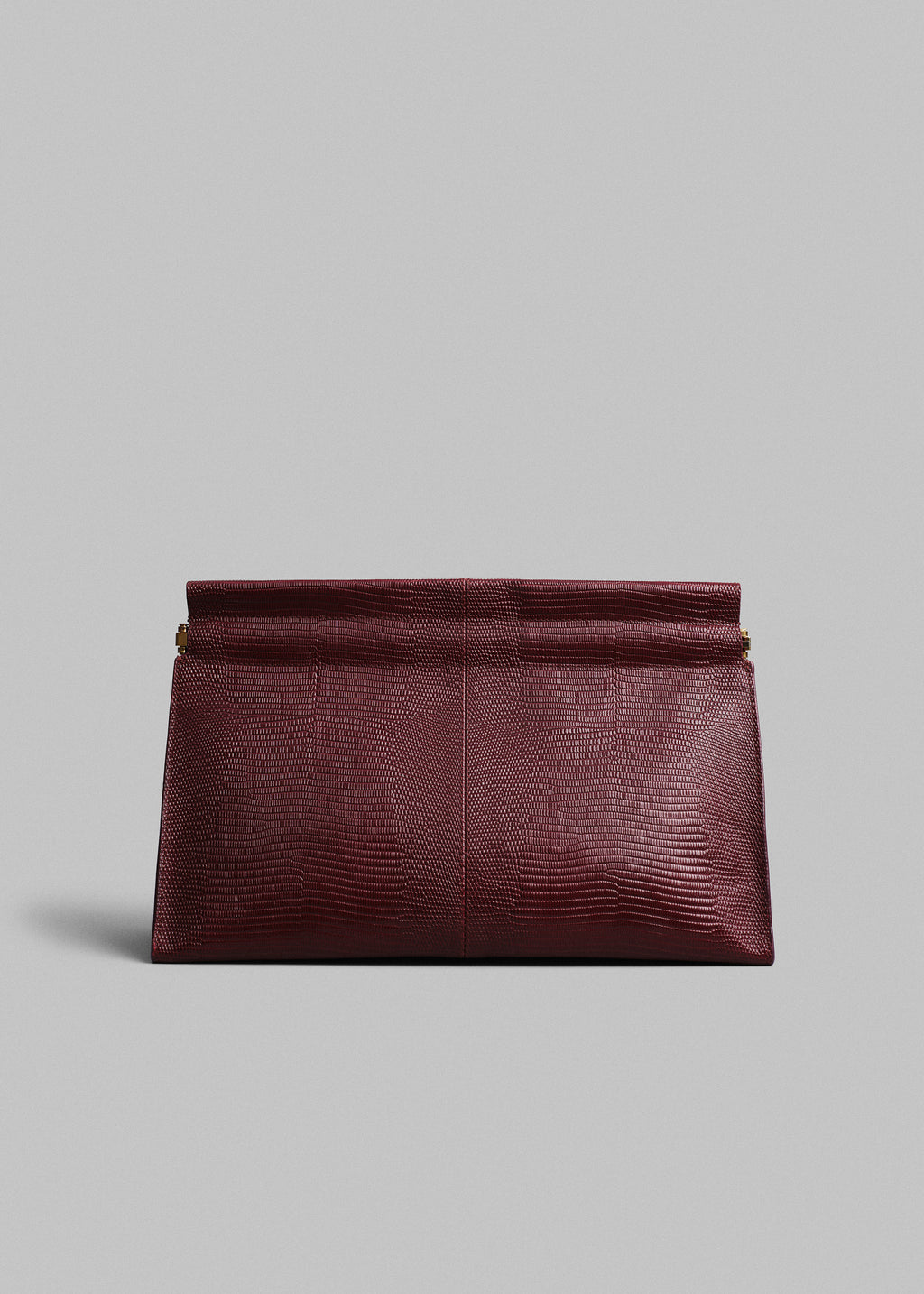 Medium Leather Clutch - Burgundy - CO