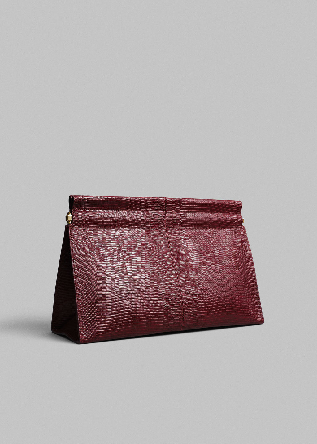 Medium Leather Clutch - Burgundy - CO