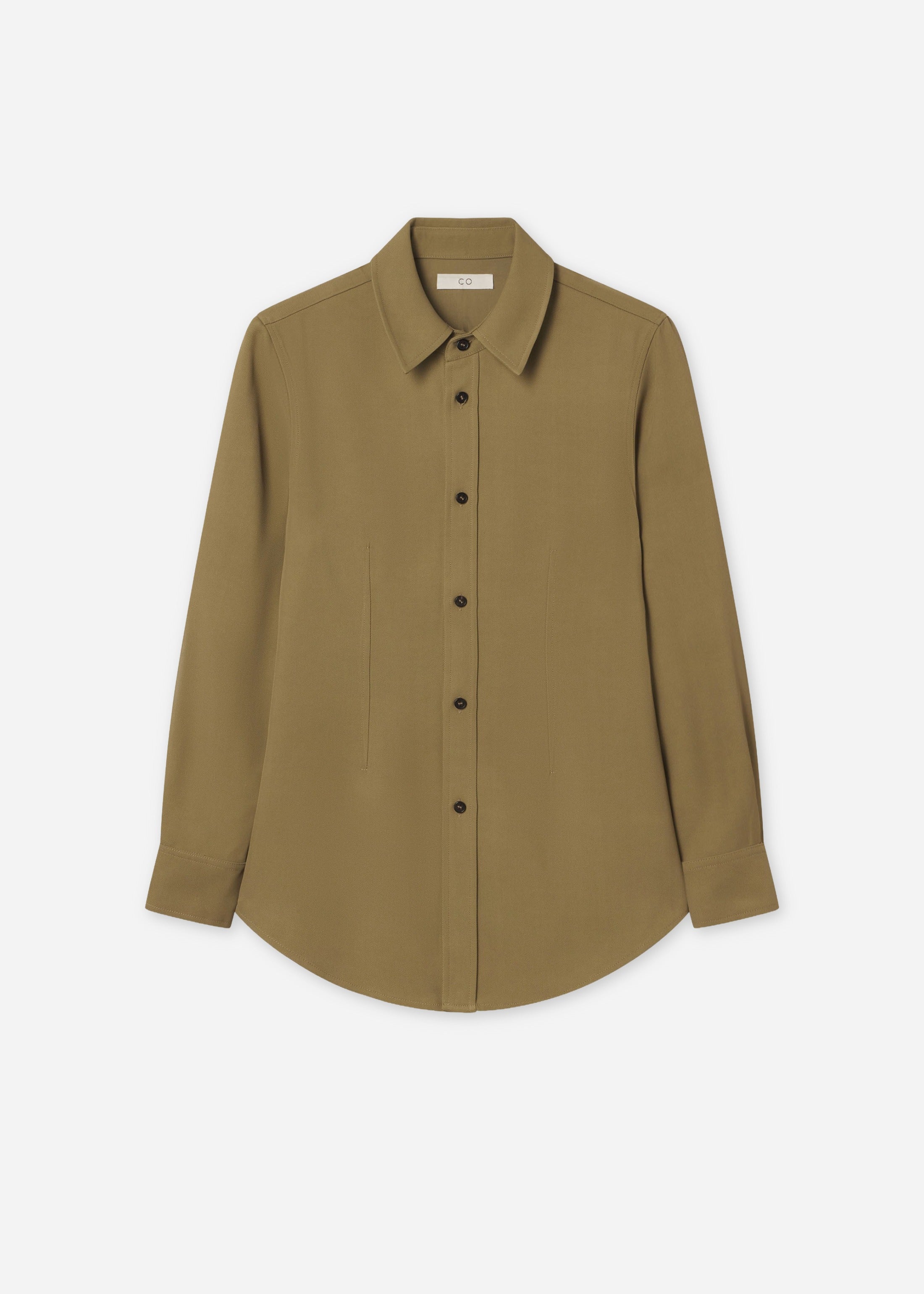 Fitted Collared Shirt in Viscose Twill - Aloe