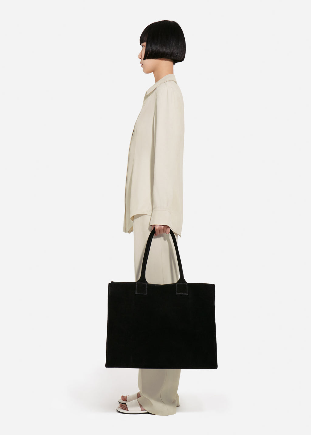 Fitted Collared Shirt in Viscose Twill - Pearl - CO