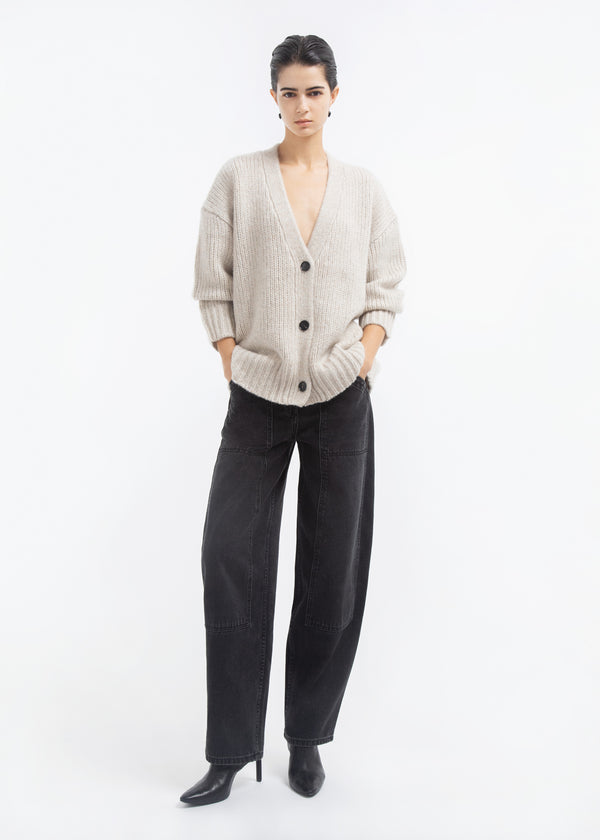 Boyfriend Cardigan in Cashmere  - Arctic - CO