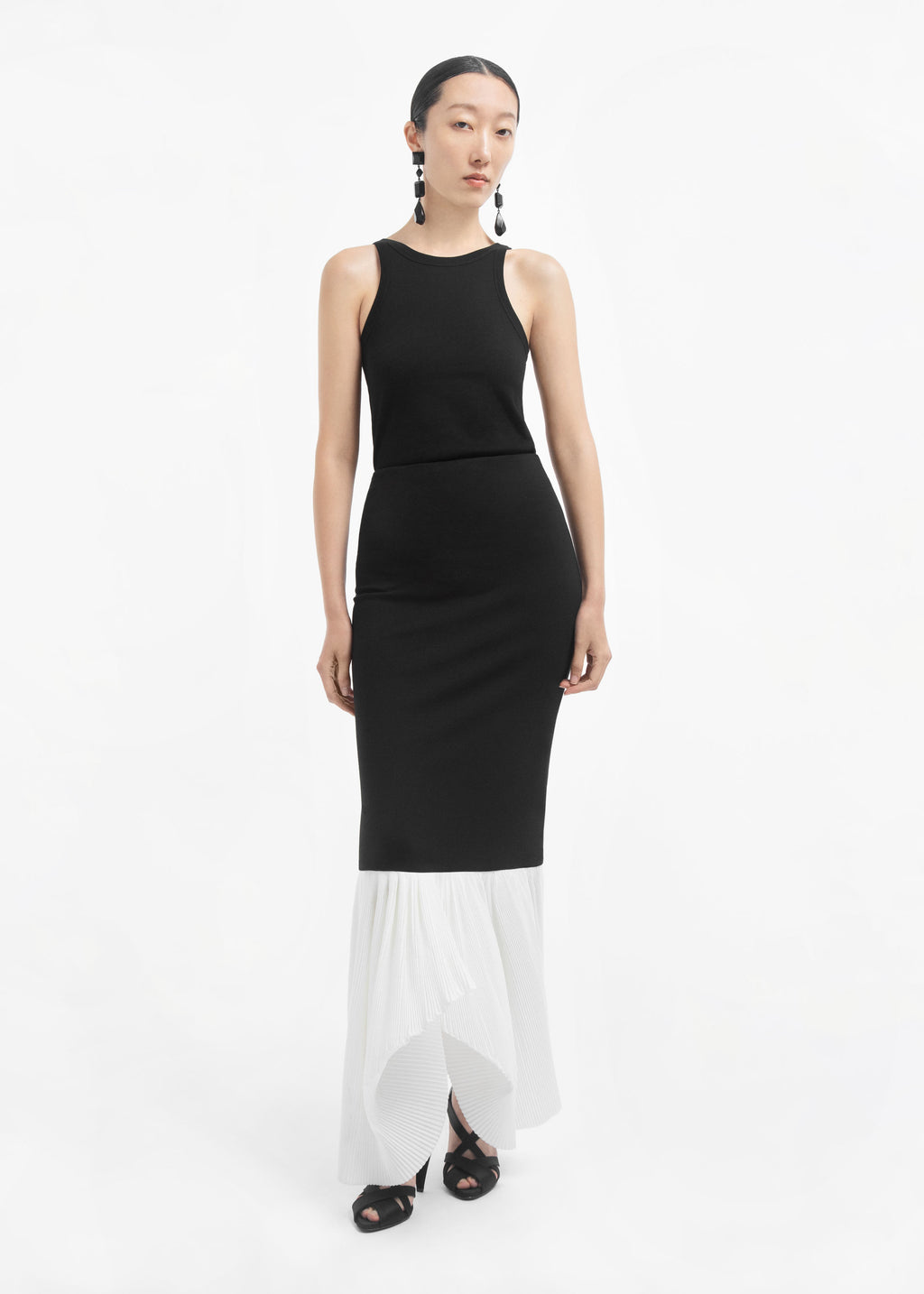 Peplum Skirt in Jersey - Black & White - CO
