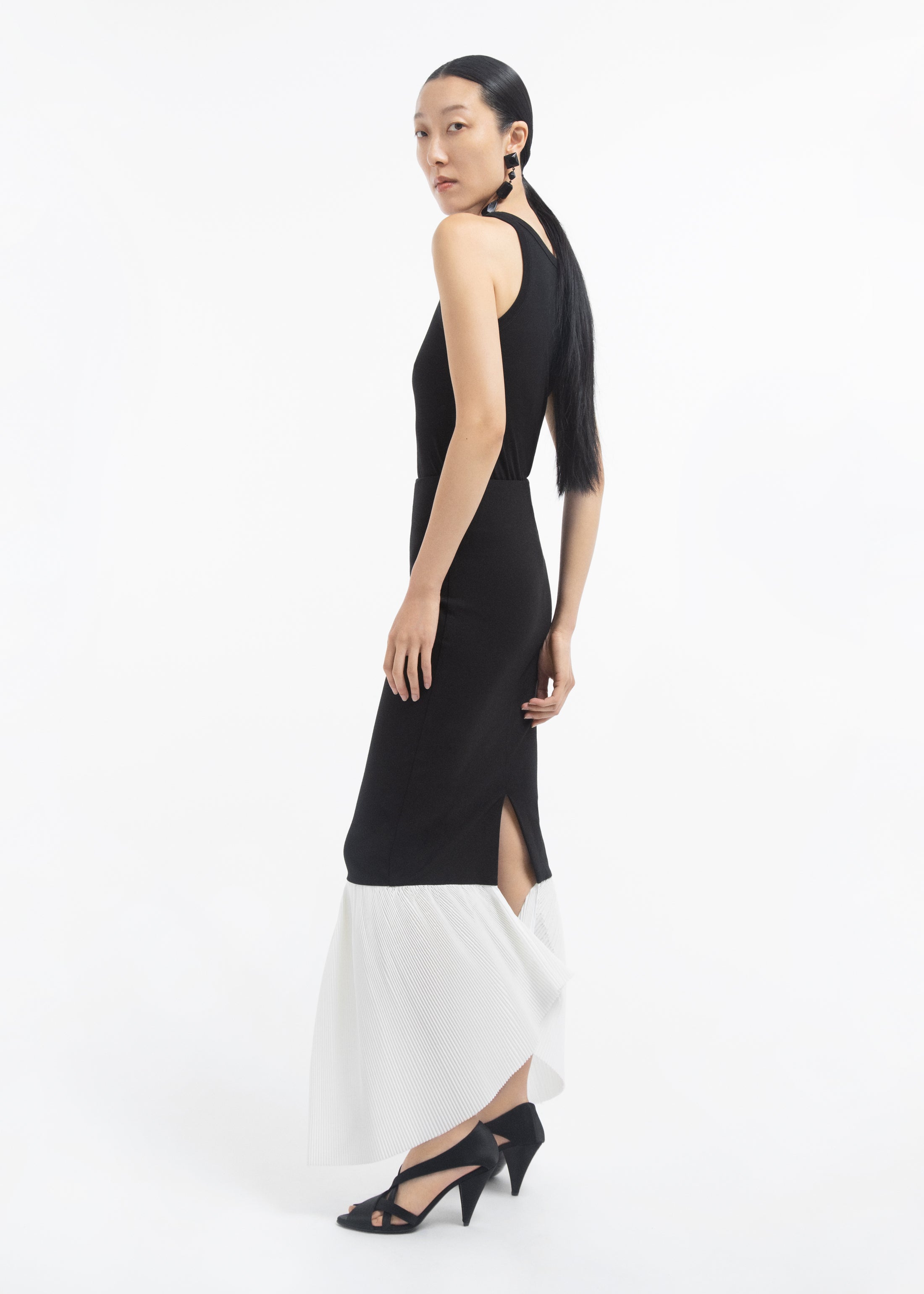 Peplum Skirt in Jersey - Black & White