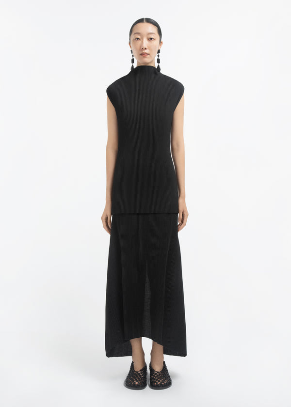 Midi Skirt in Plisse - Black - CO