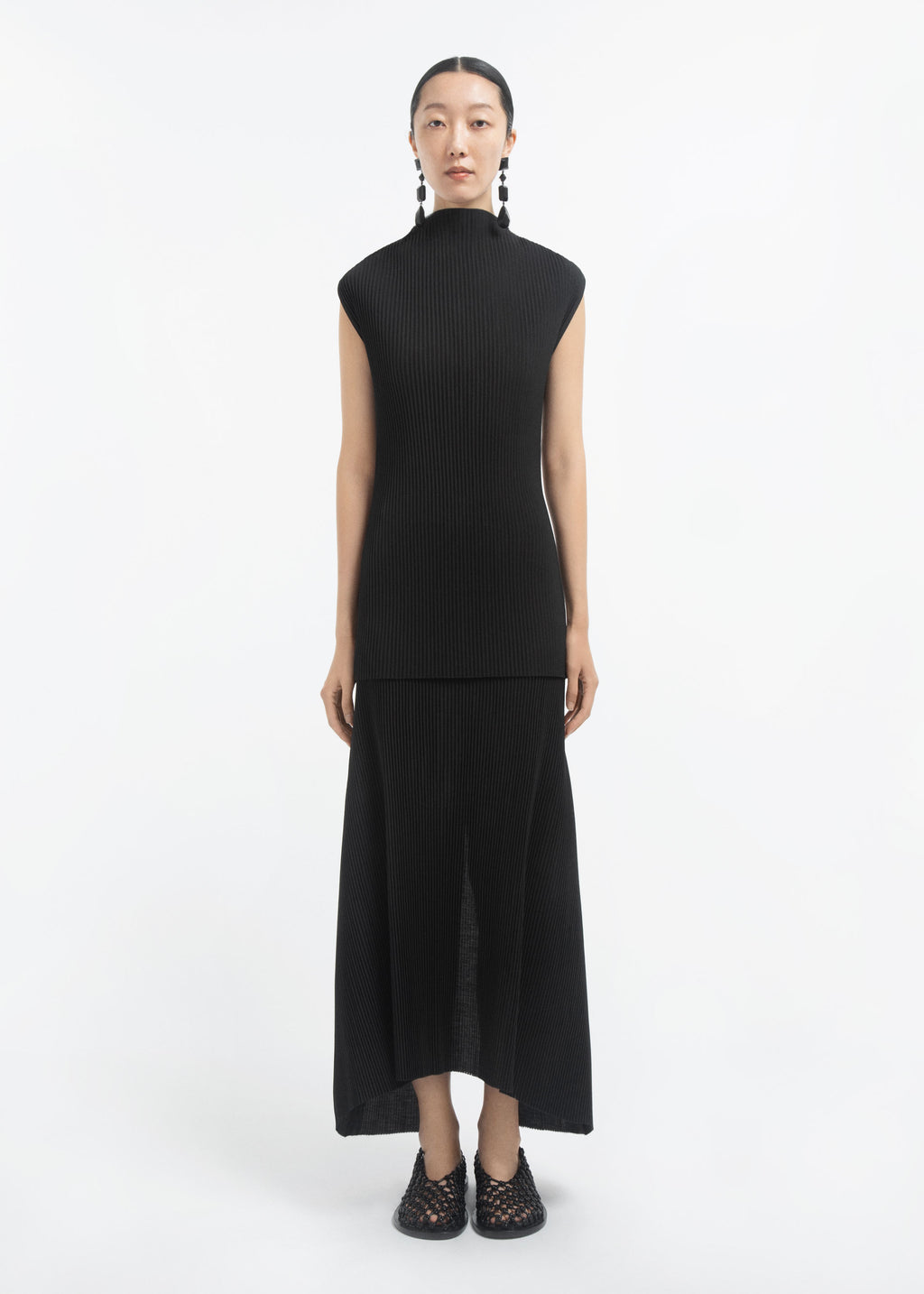 Plisse Top - Black - CO