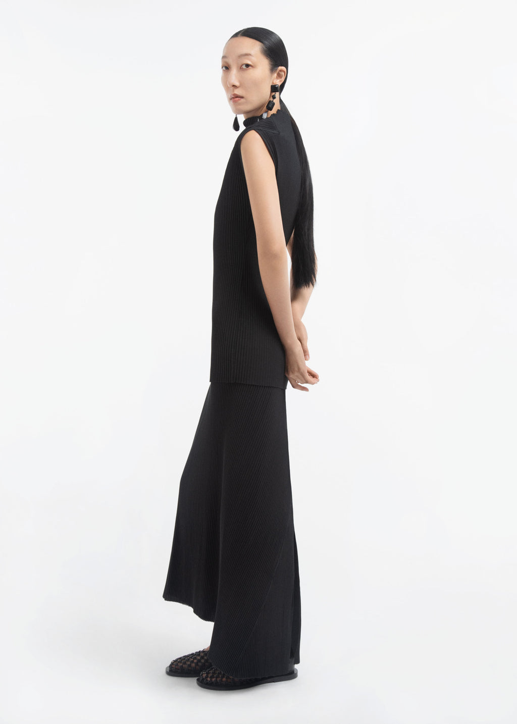 Plisse Top - Black - CO