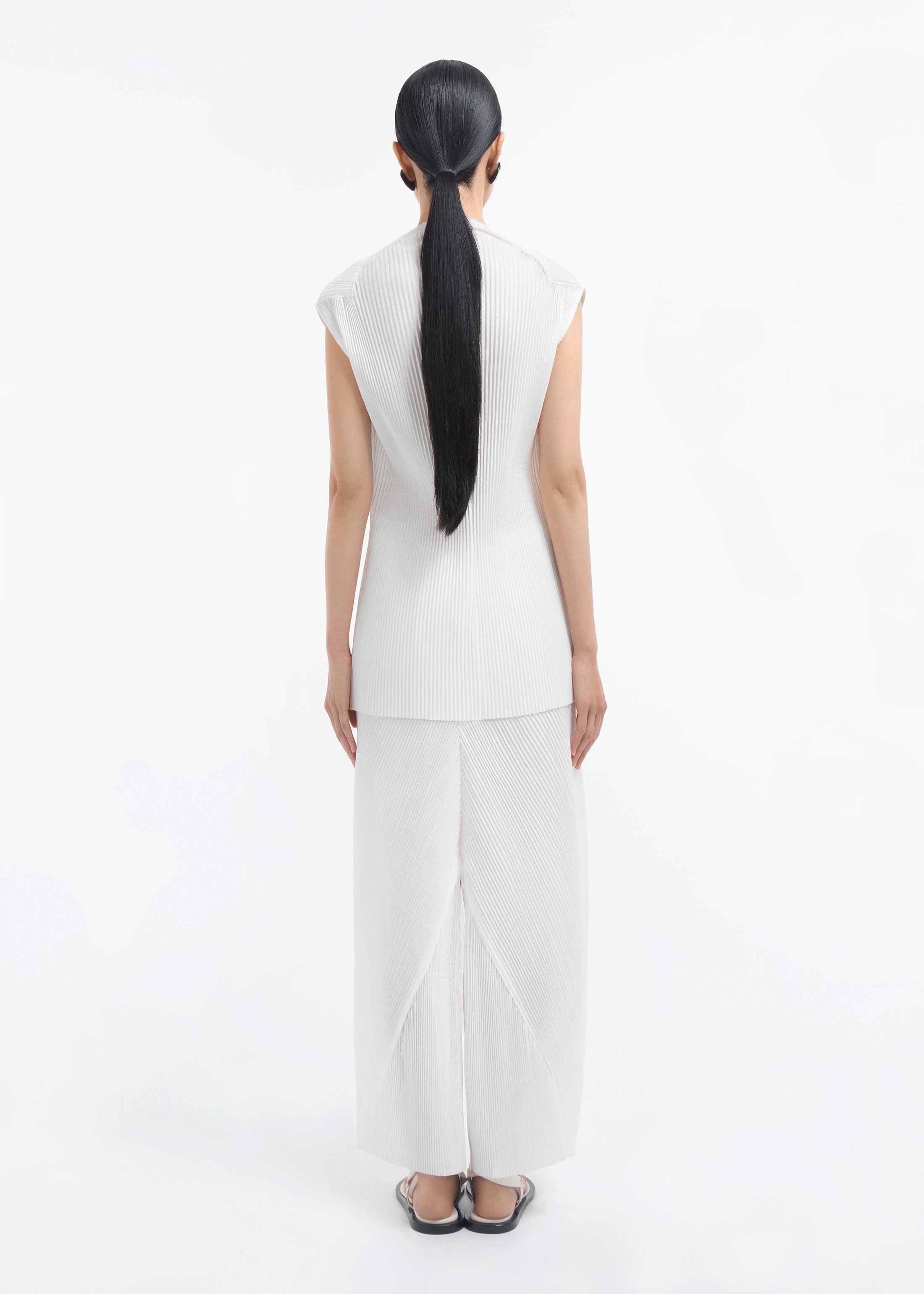 Plisse Top - Off White
