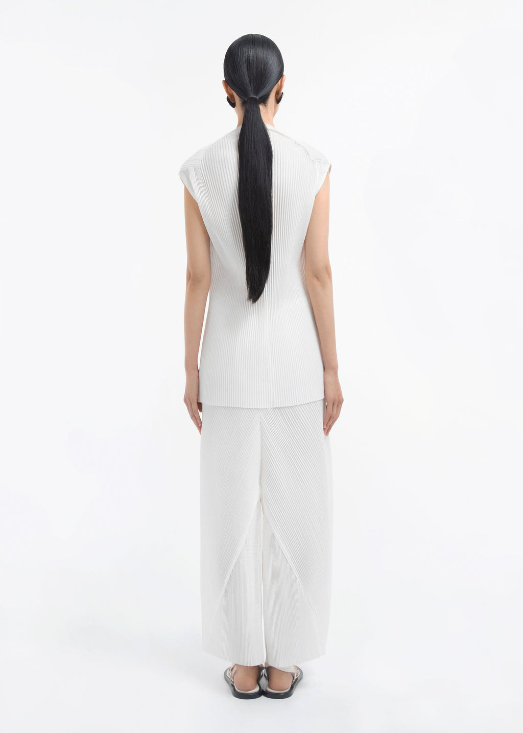 Plisse Top - Off White - CO