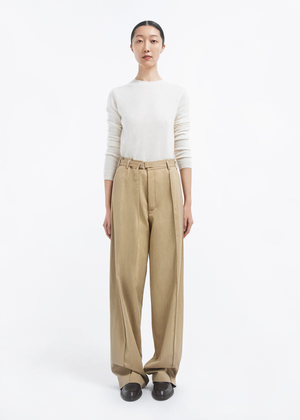 Drop Waisted Pant in Cotton Twill - Camel - CO