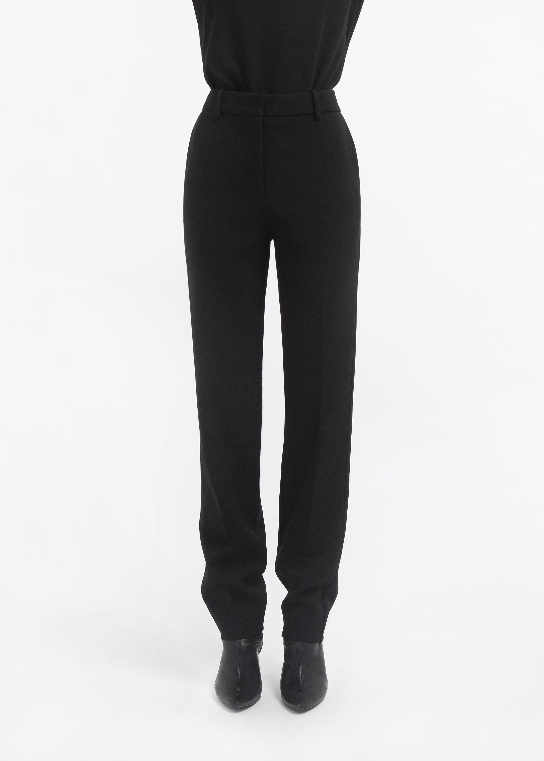 Bell Bottom Trouser in Cotton - Black