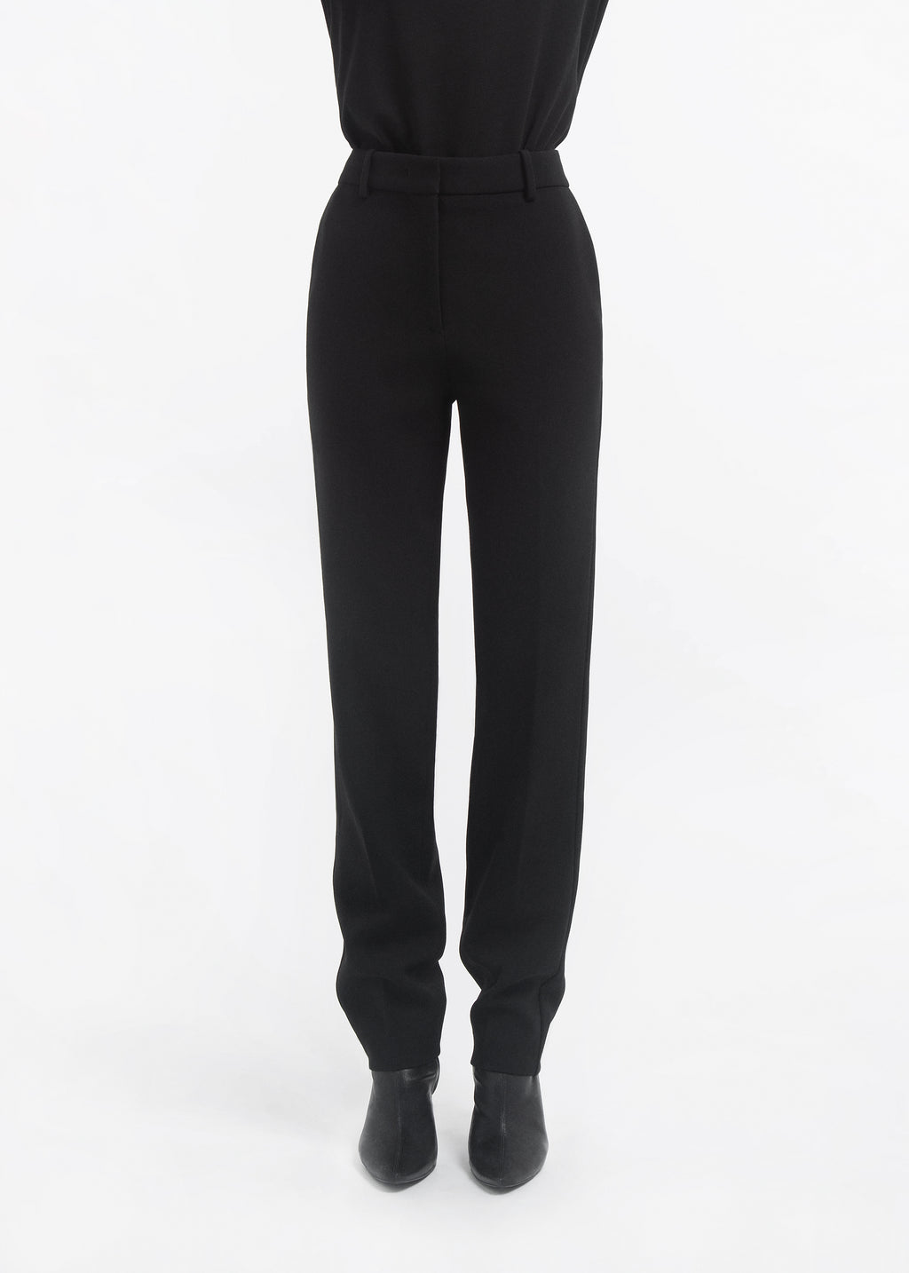 Bell Bottom Trouser in Cotton - Black - CO