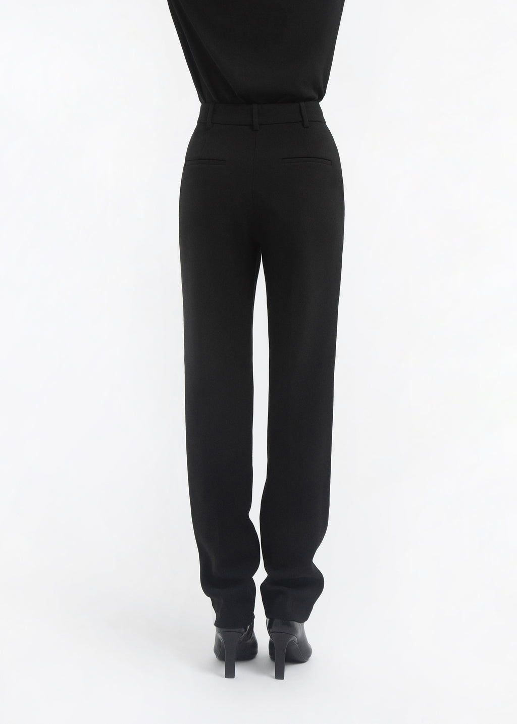 Bell Bottom Trouser in Cotton - Black - CO