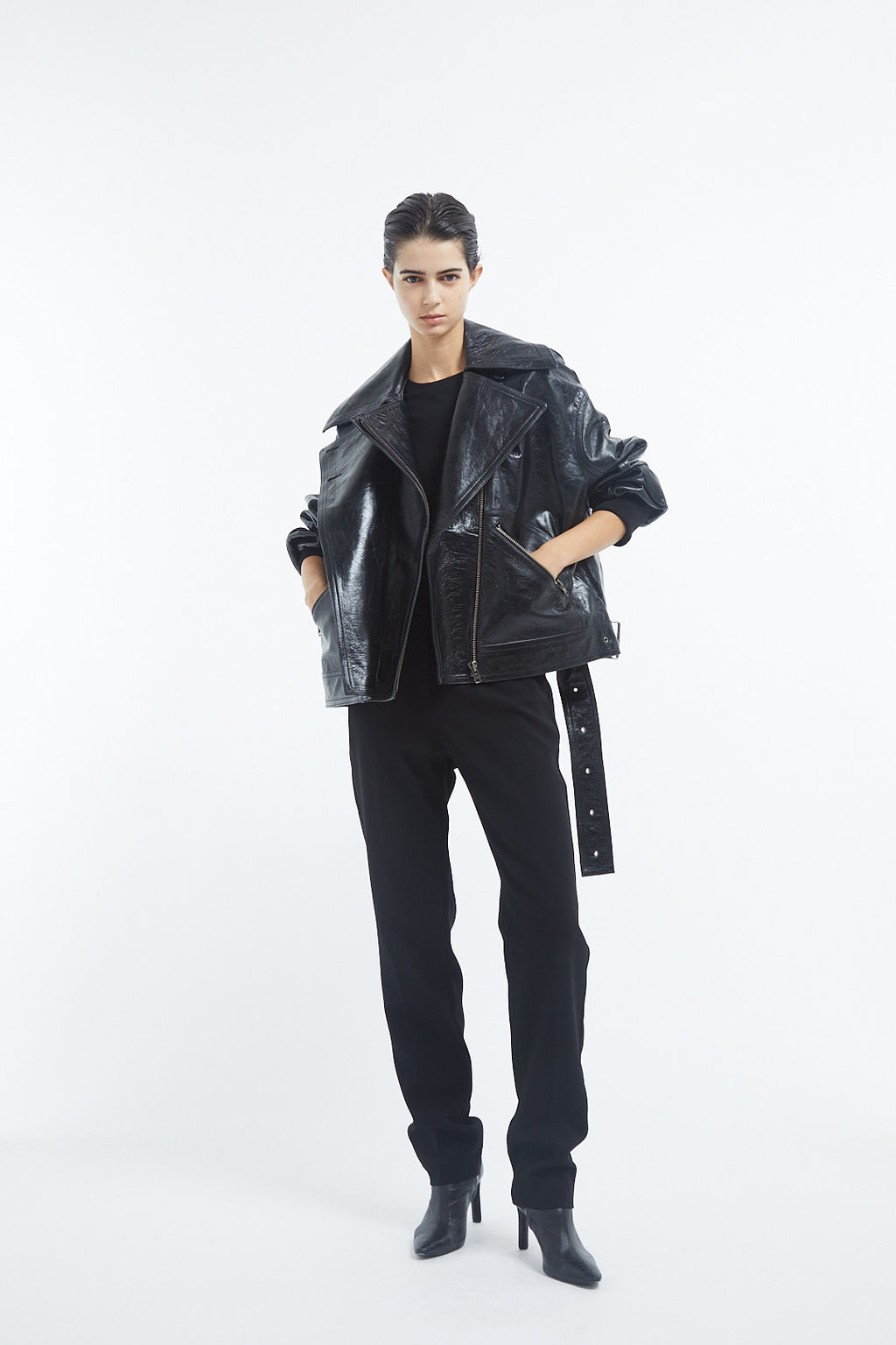 Engineered Leather Bomber - Black - CO
