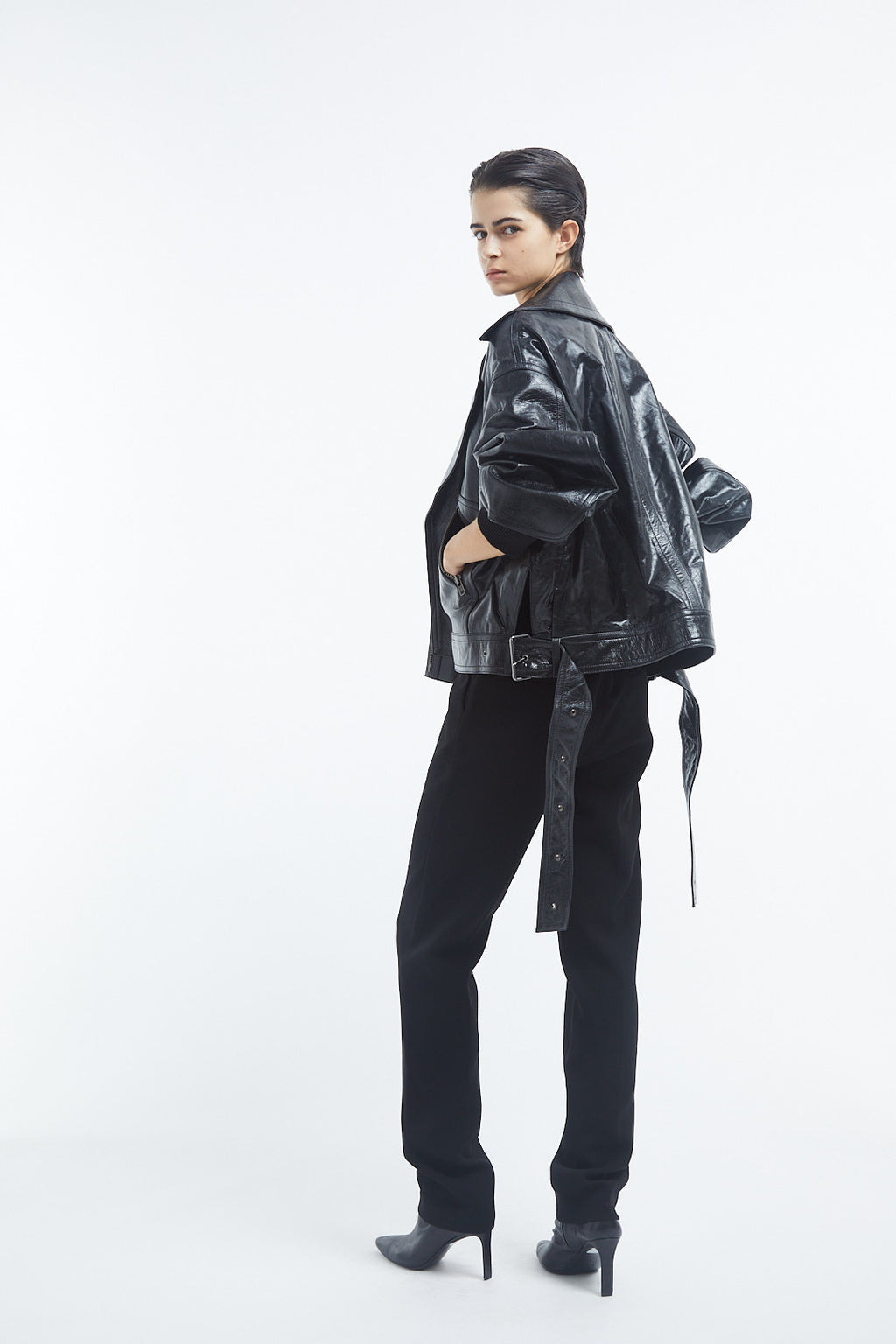 Engineered Leather Bomber - Black - CO