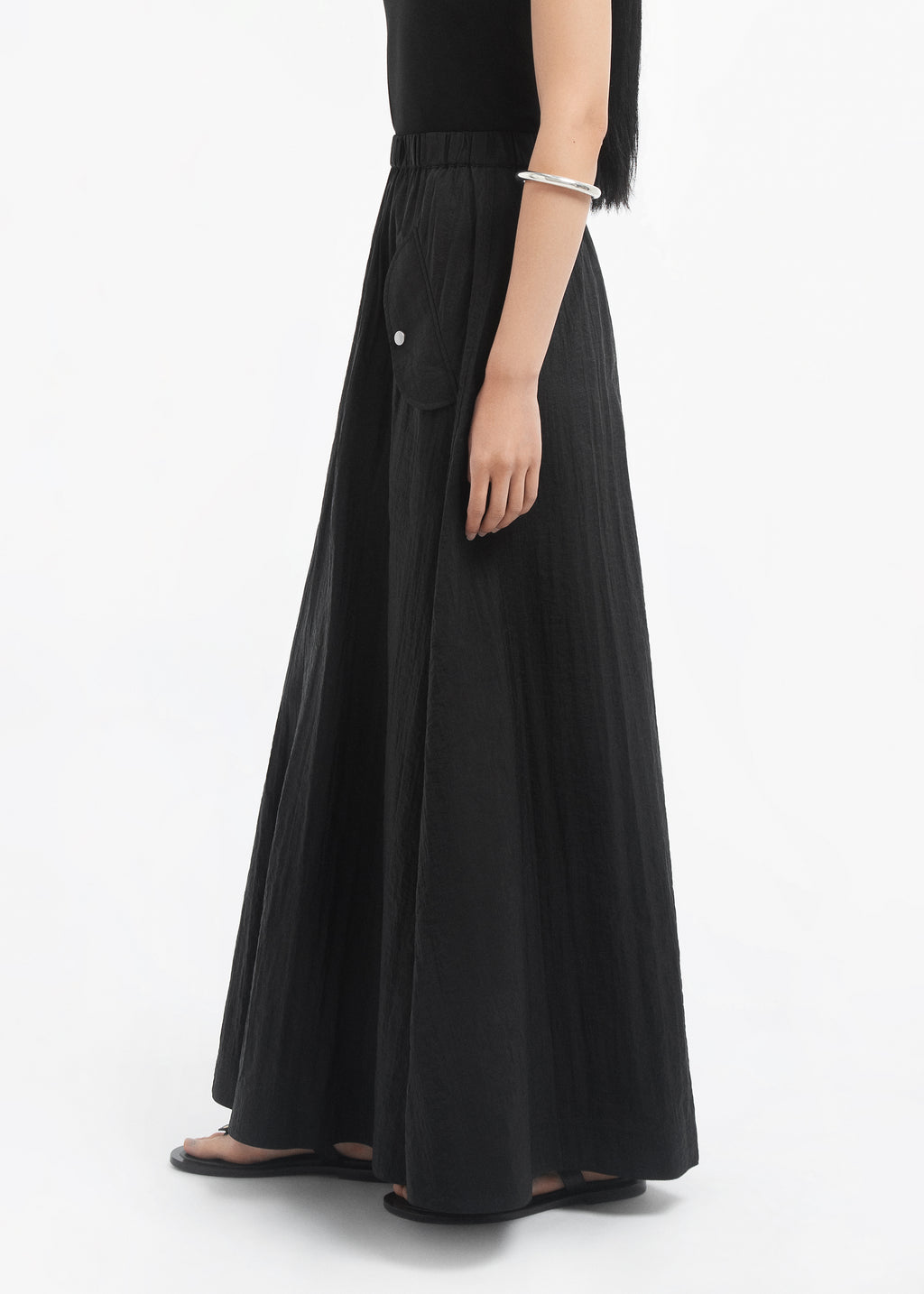 Parachute Skirt in Recycled Nylon - Black - CO