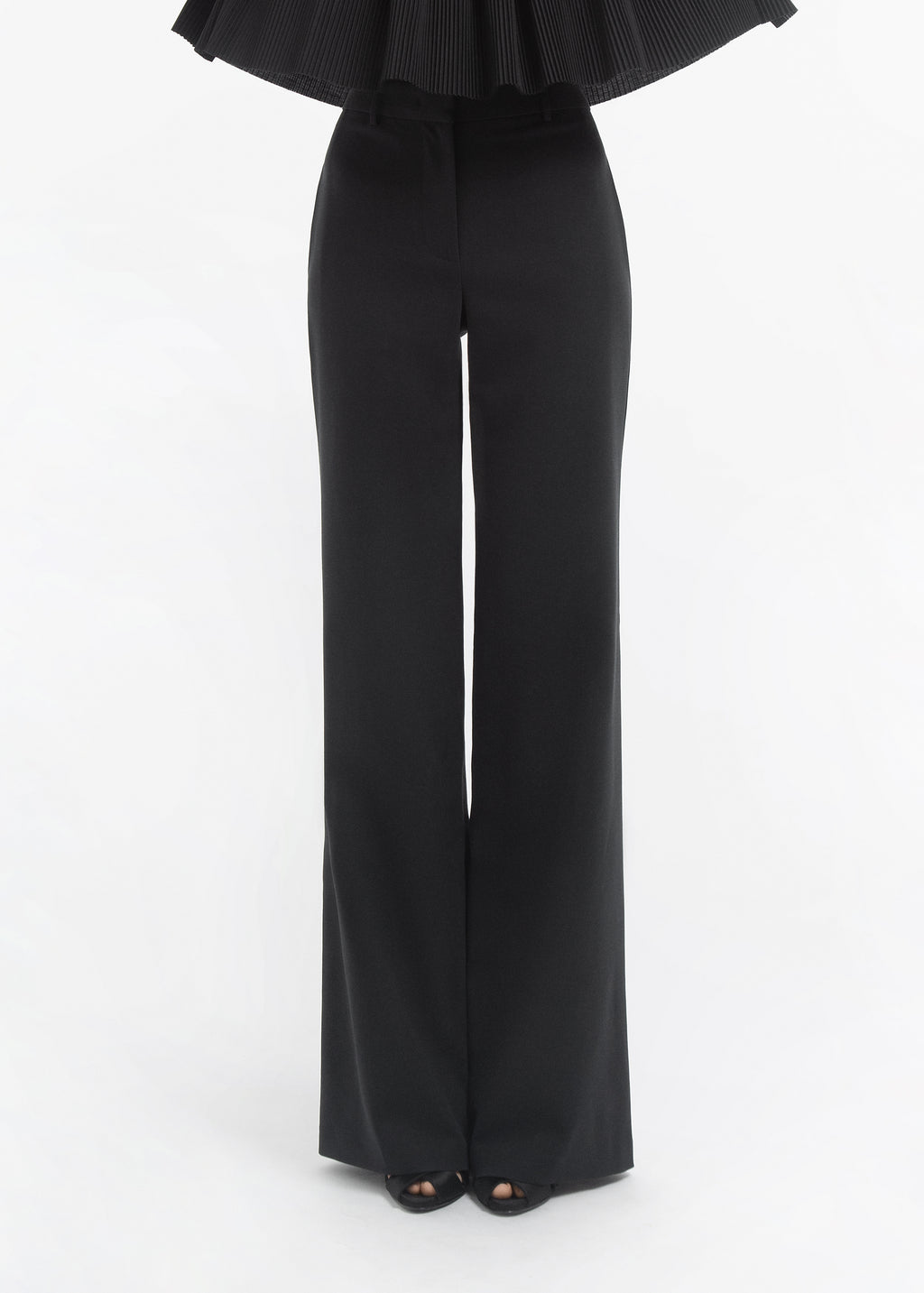 Tuxedo Pant in Wool and Silk - Black - CO