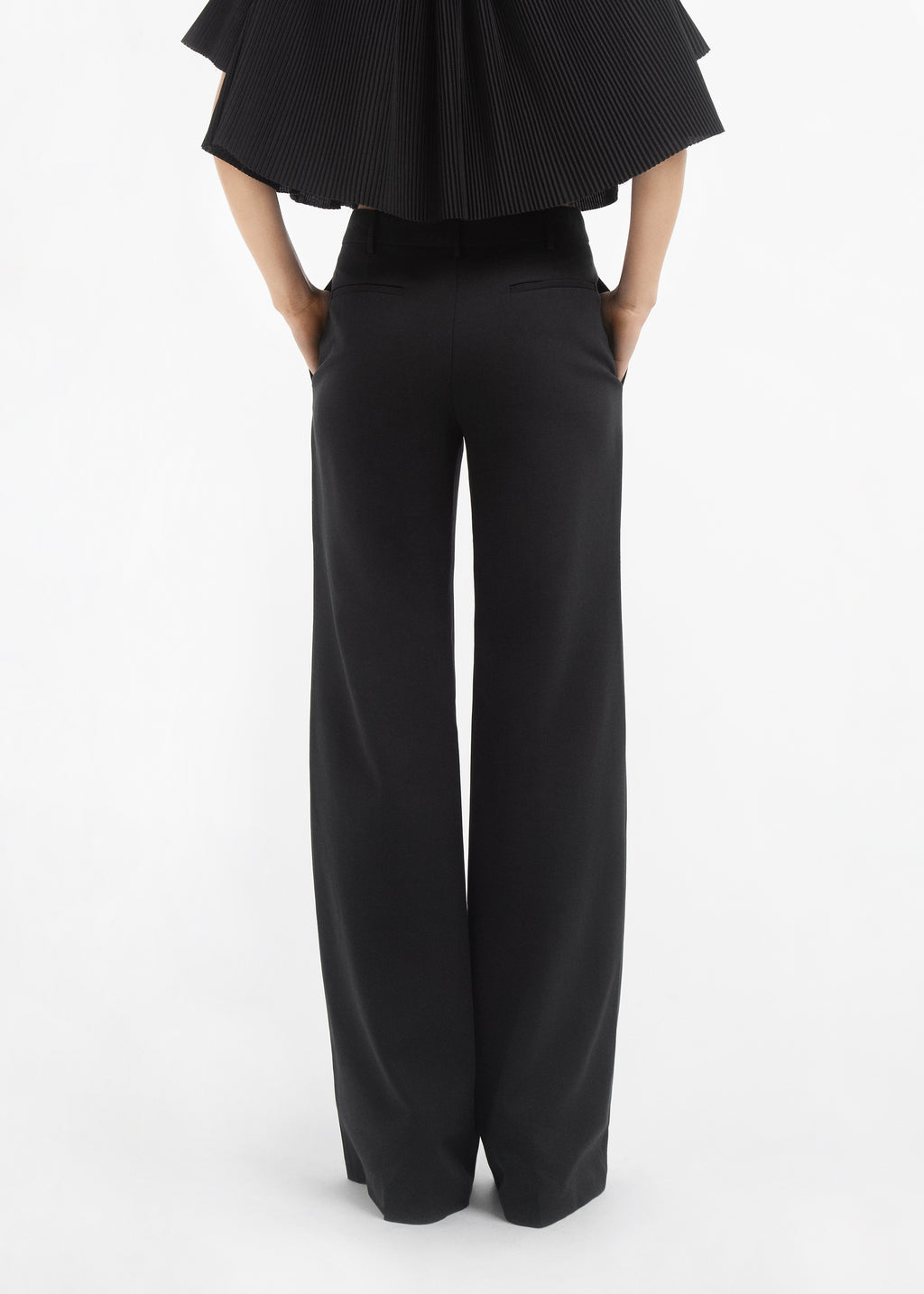 Wide Leg Trouser in Cotton - Black - CO