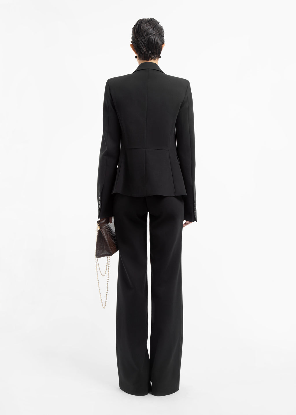 Single Button Down Blazer in Cotton - Black - CO