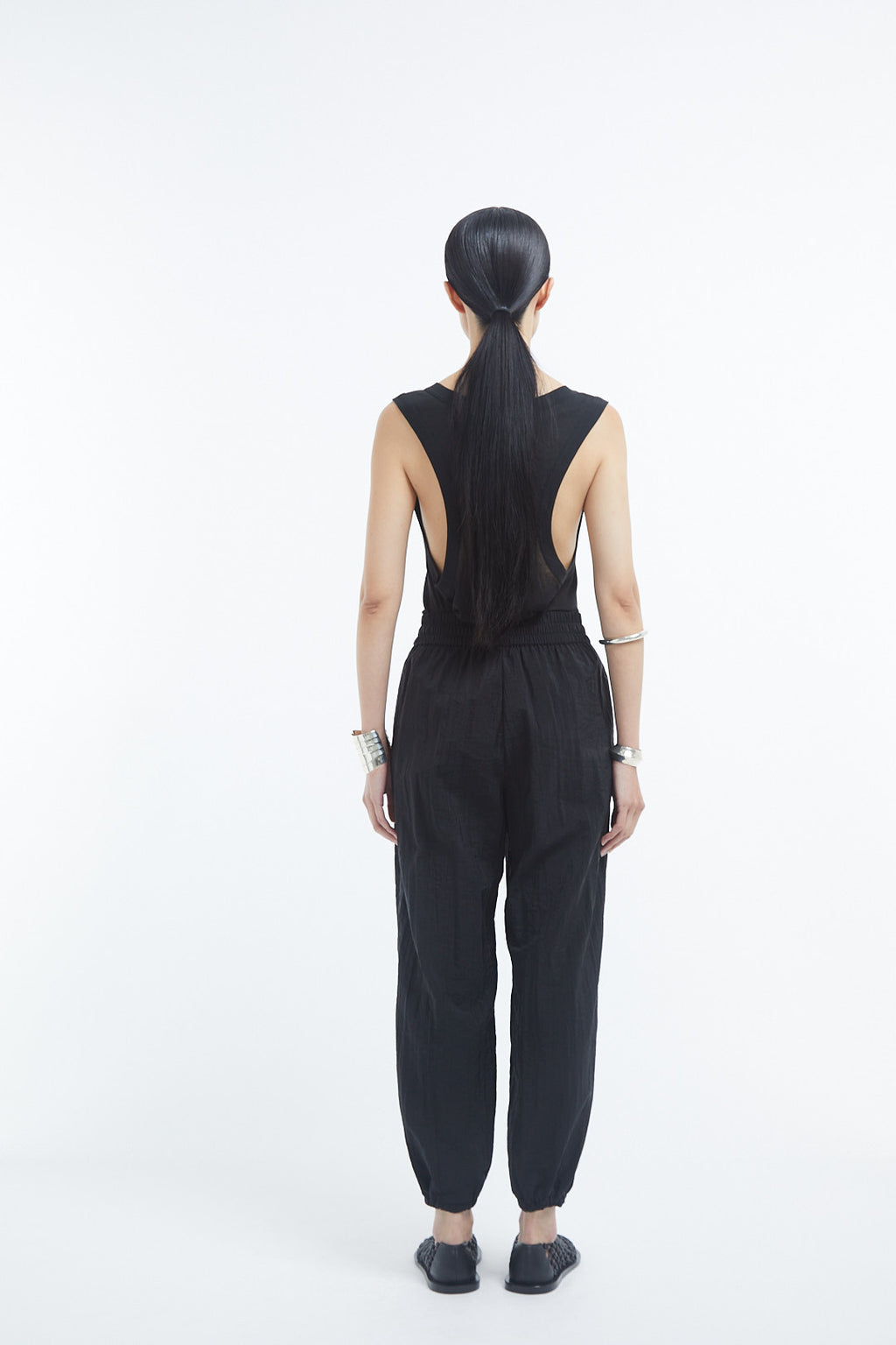 Jogger Pant in Recycled Nylon - Black - CO