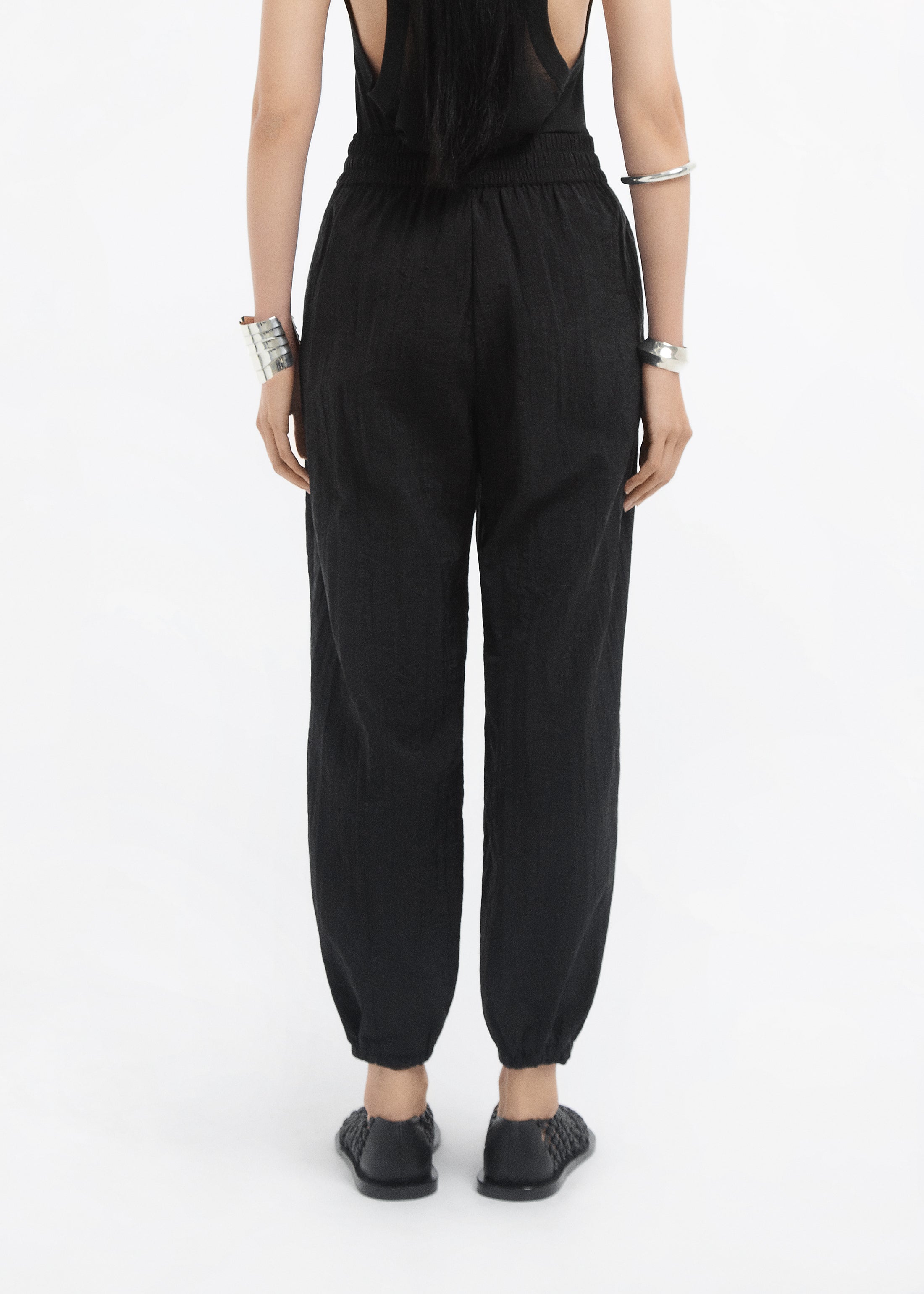 Jogger Pant in Recycled Nylon - Black