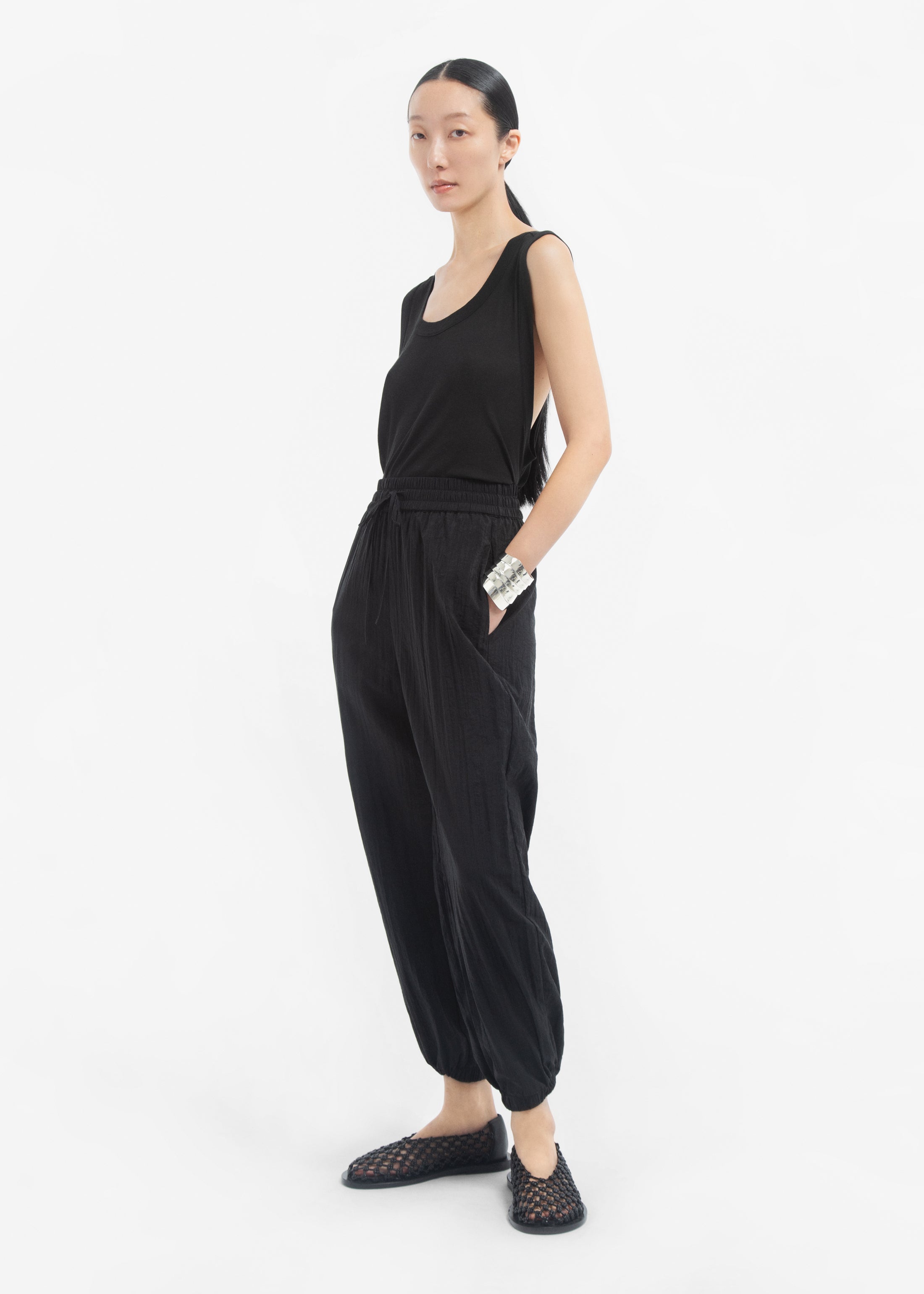 Jogger Pant in Recycled Nylon - Black