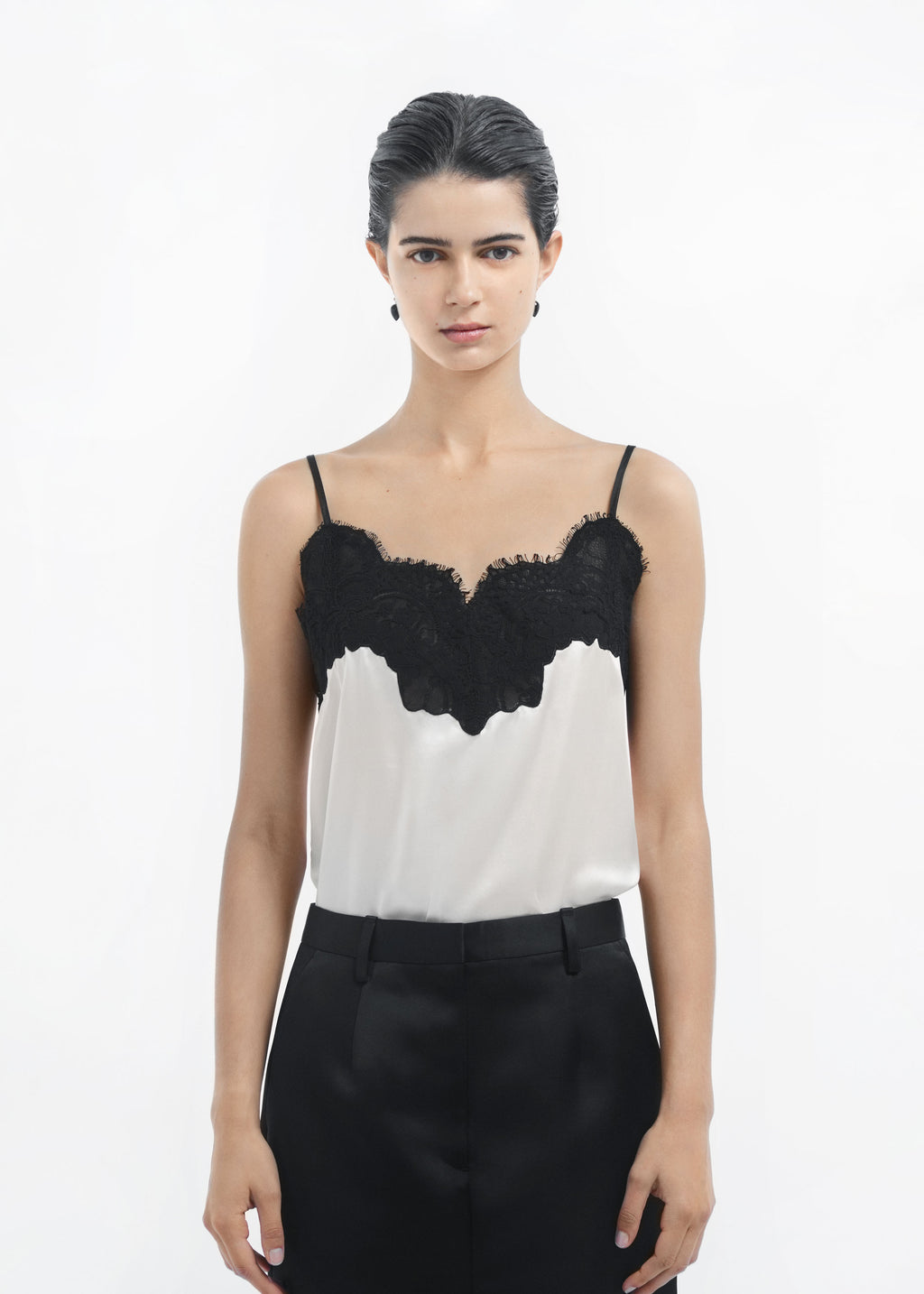 Lace Camisole in Silk - Ivory - CO