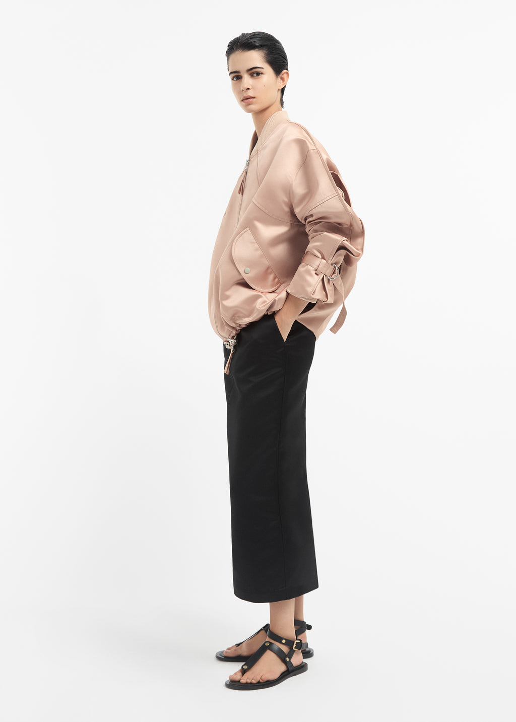 Sports Bomber in Duchess Satin - Champagne - CO