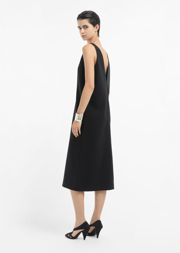 V-Neck Dress in Cotton - Black - CO