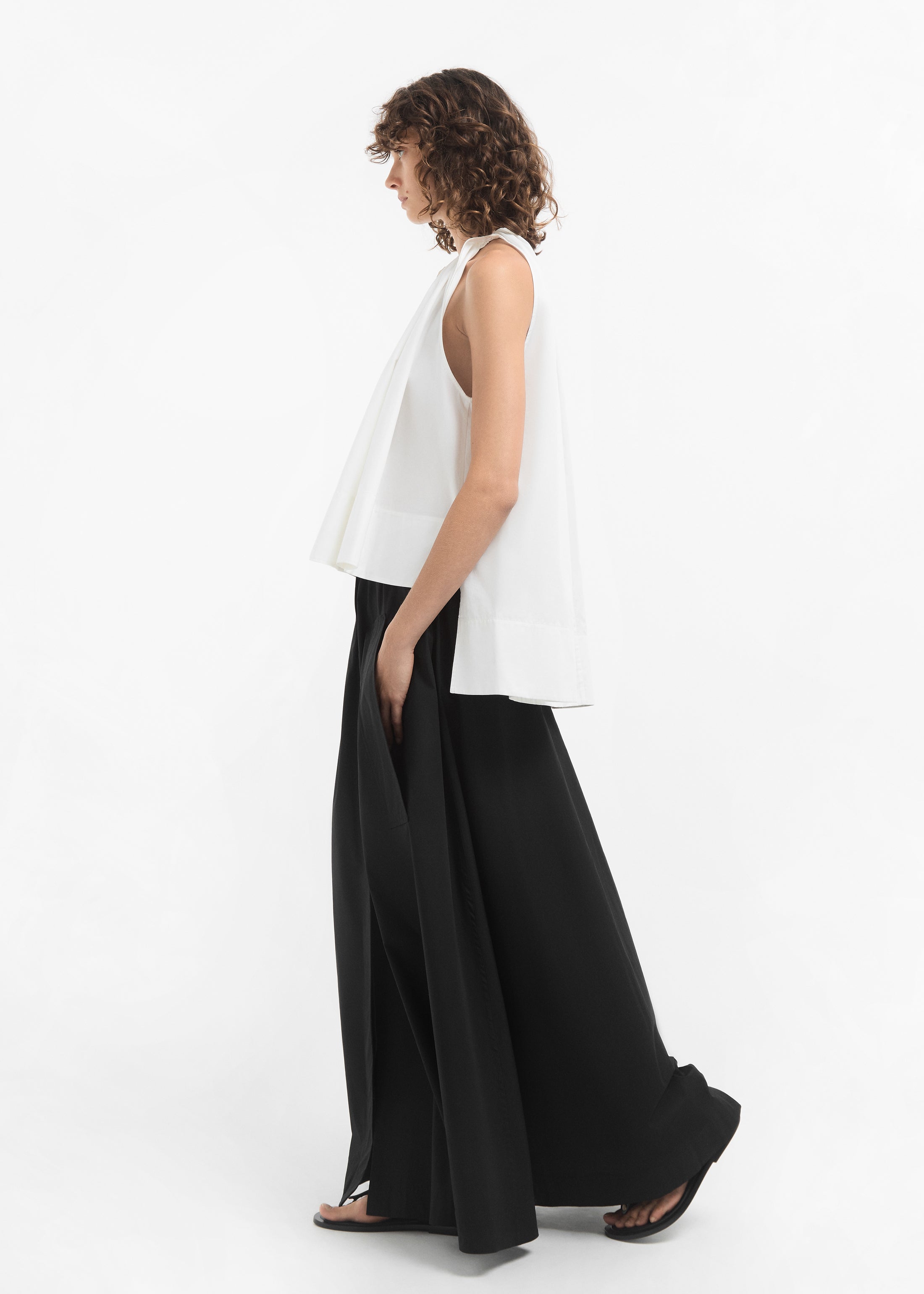 Parachute Skirt in Cotton Sateen - Black