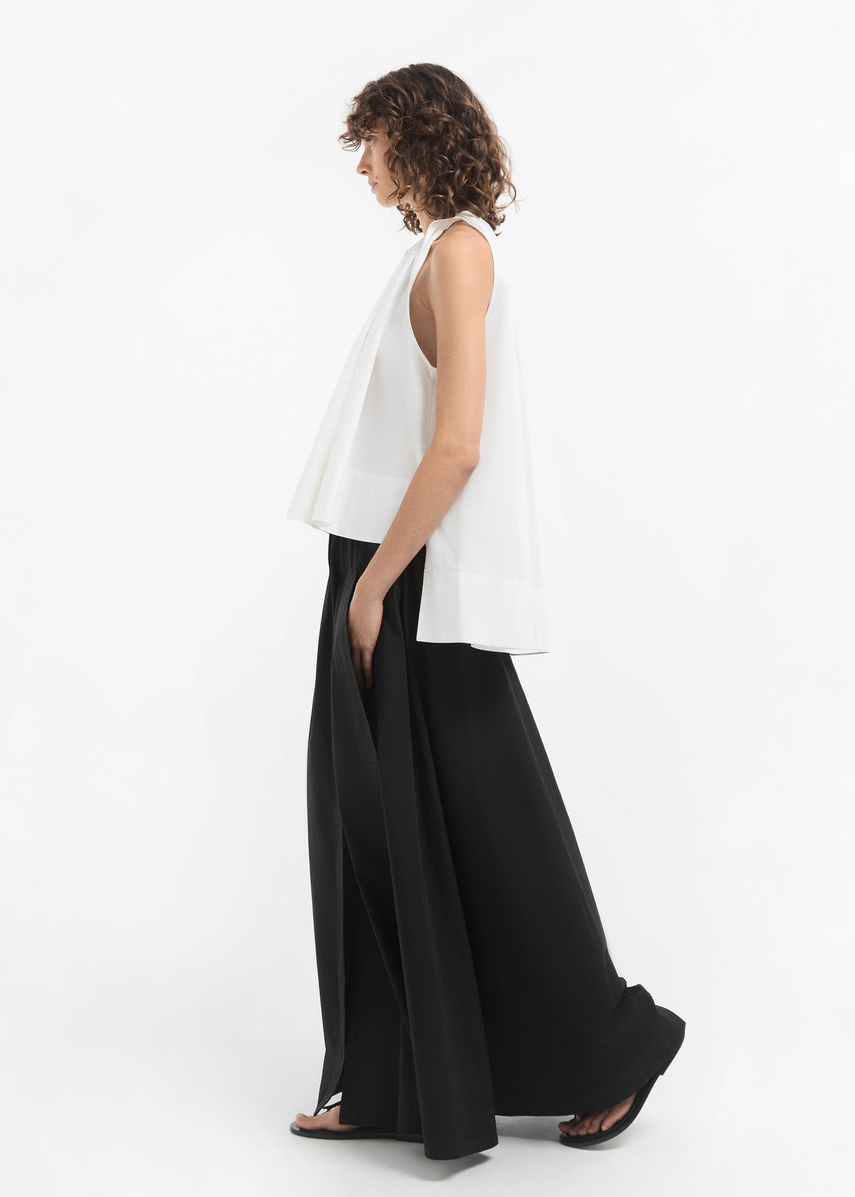 Parachute Skirt in Cotton Poplin - Black, image 2 of 5