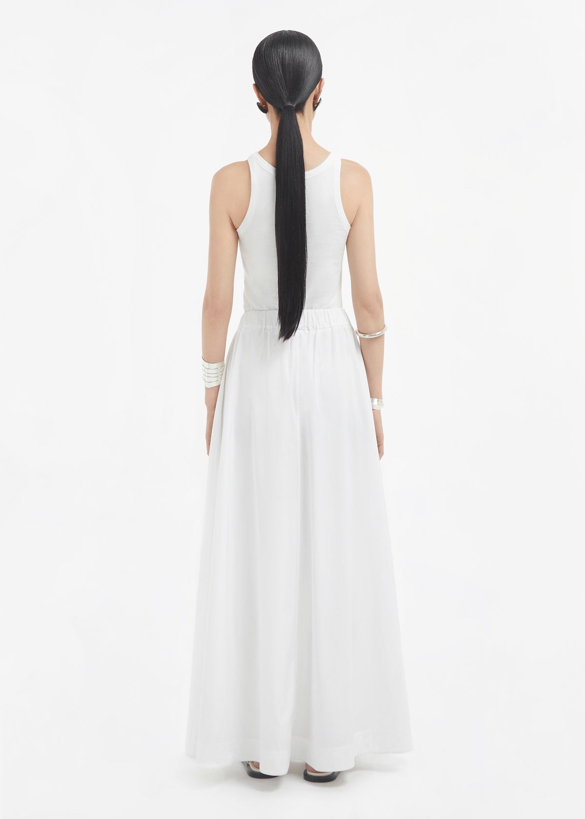 Parachute Skirt in Cotton Poplin - White, image 6 of 7