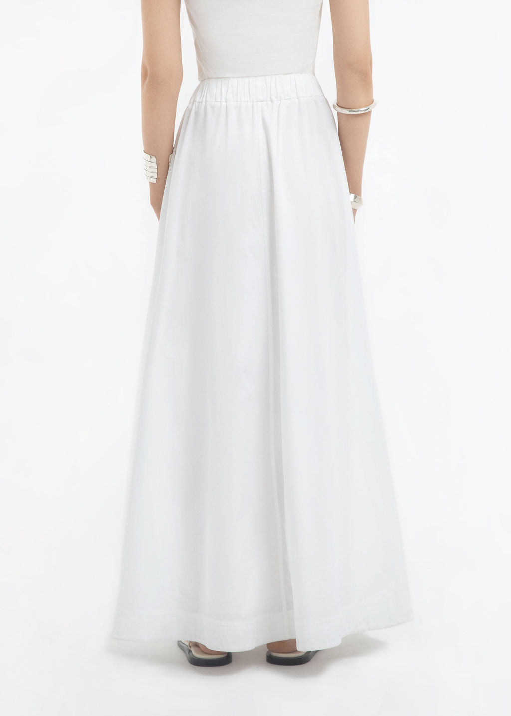 Parachute Skirt in Cotton Sateen - White - CO