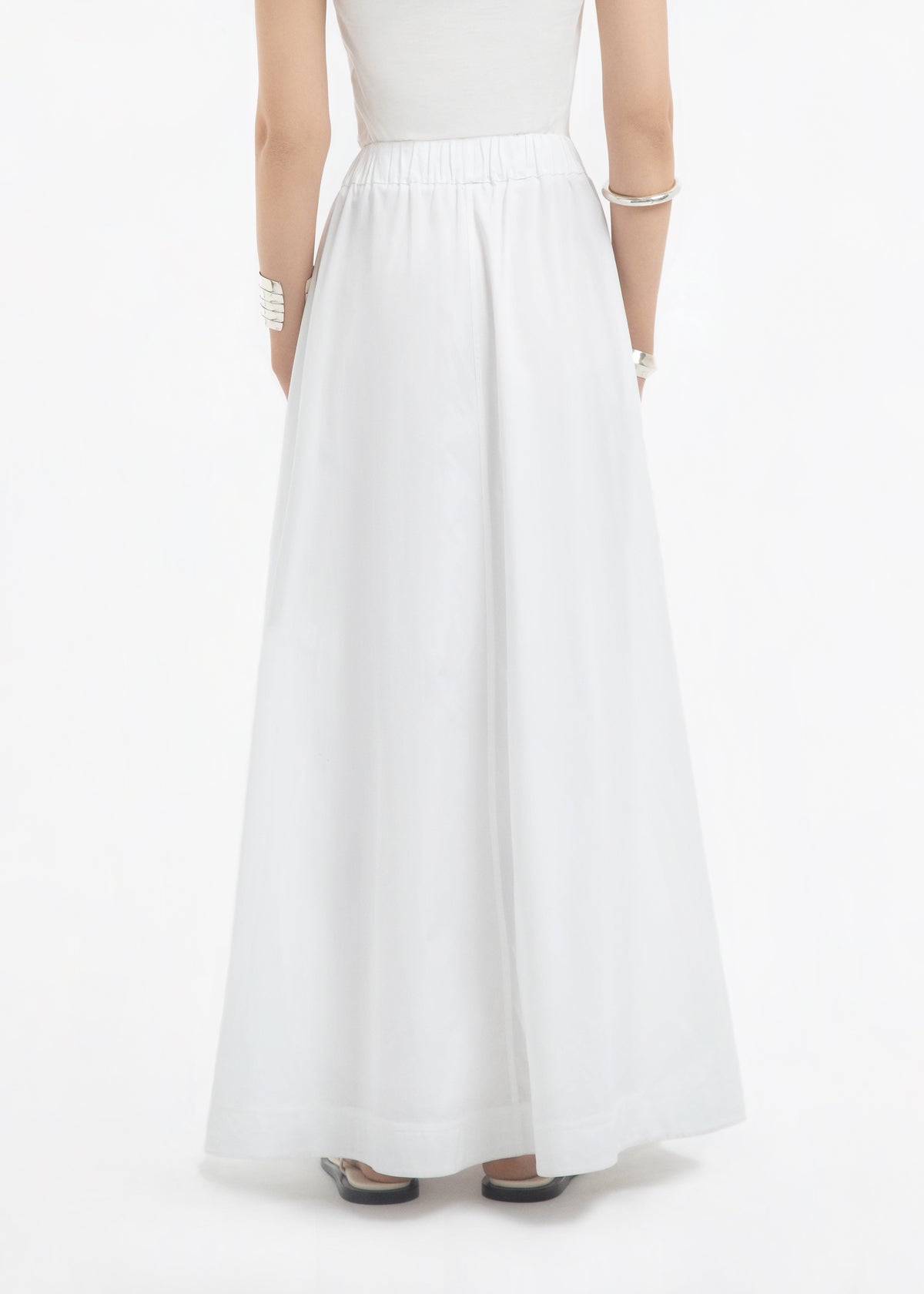 Parachute Skirt in Cotton Poplin - White, image 4 of 7
