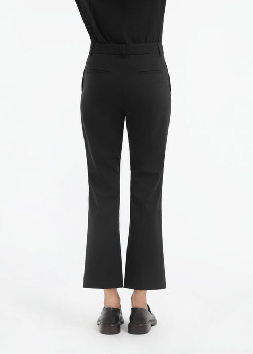 Cropped Cigarette Trouser in Virgin Wool - Black, image 3 of 5