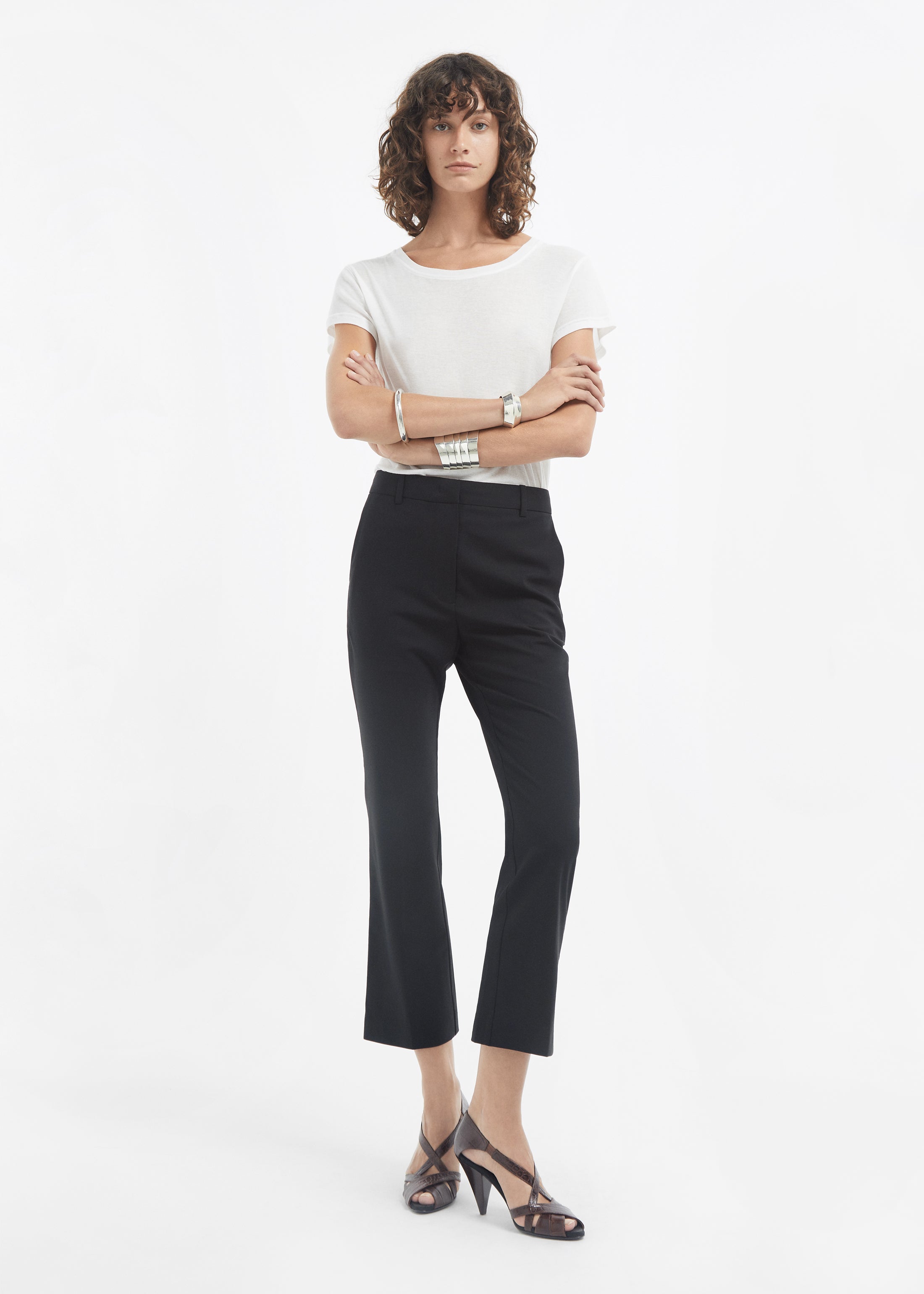 Crewneck Short Sleeve T-Shirt in Cotton - Ivory